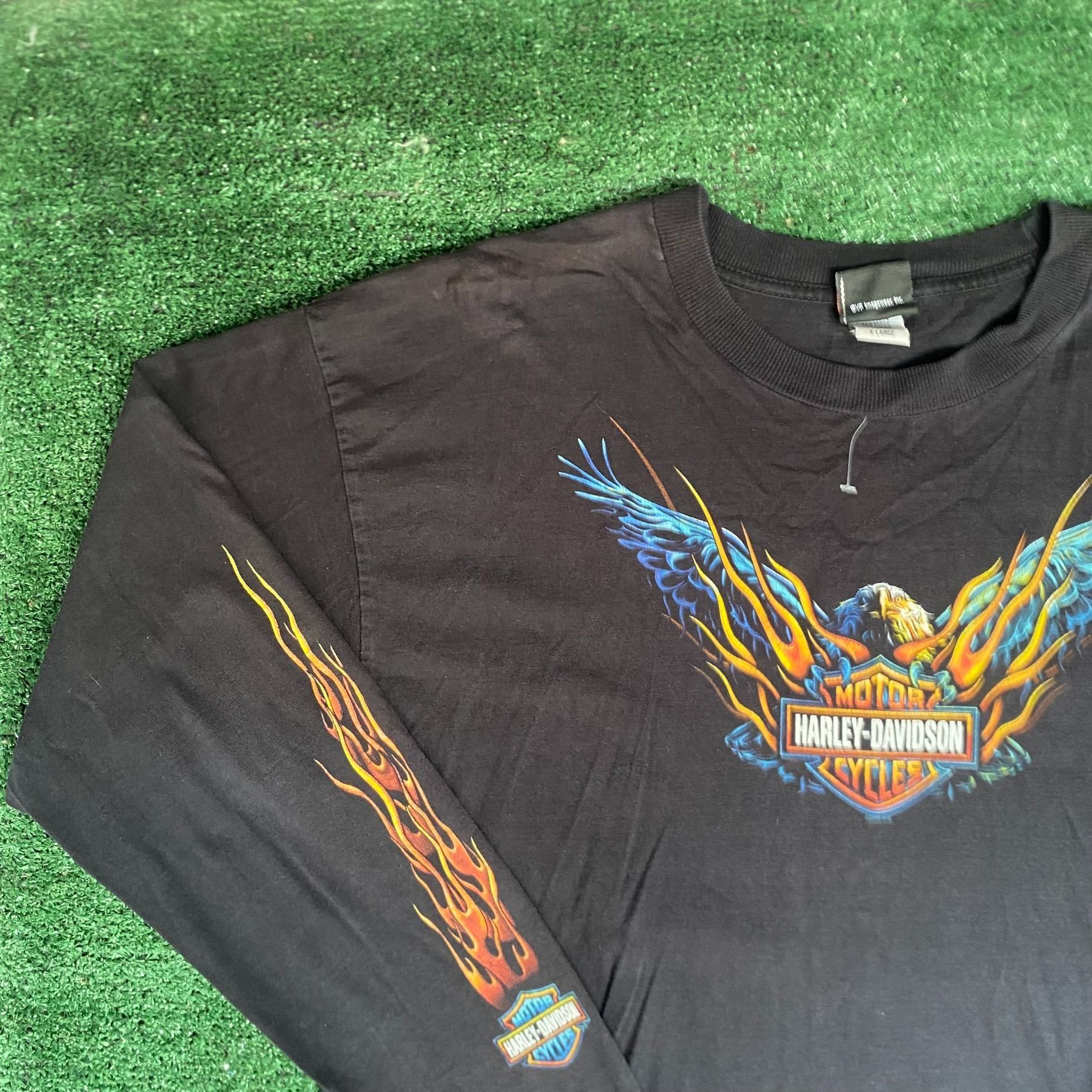 Harley Davidson Vintage Y2K Harley Davidson Shirt Biker Motorcycle Logo Tee Size US XL / EU 56 / 4 - 2 Thumbnail