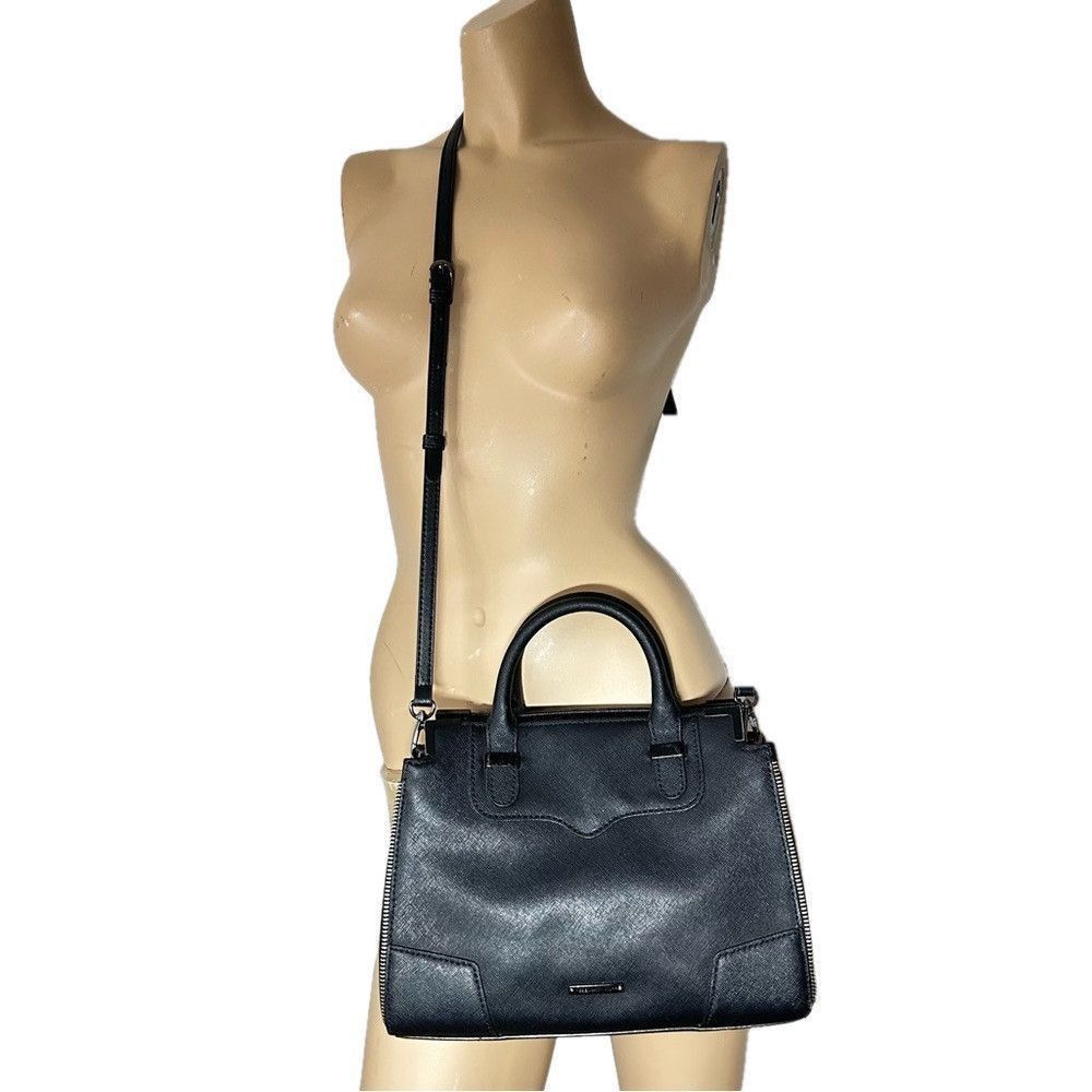 Rebecca Minkoff Rebecca Minkoff Saffiano Leather Black Satchel Crossbody Bag Size ONE SIZE - 7 Thumbnail
