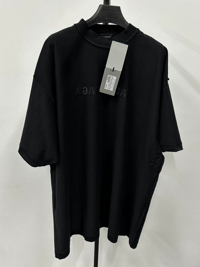 Balenciaga Balenciaga 24 SS mirror embroidered logo short sleeve 2504- Size US L / EU 52-54 / 3 - 1 Thumbnail