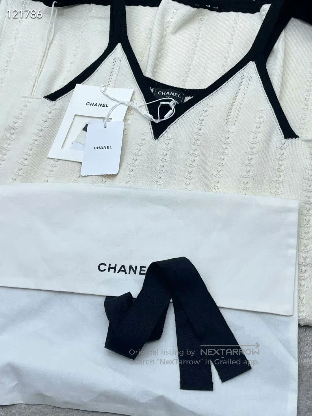 Chanel Chanel 26P Milk White Knit Camisole Dress. Size S / US 4 / IT 40 - 6 Thumbnail