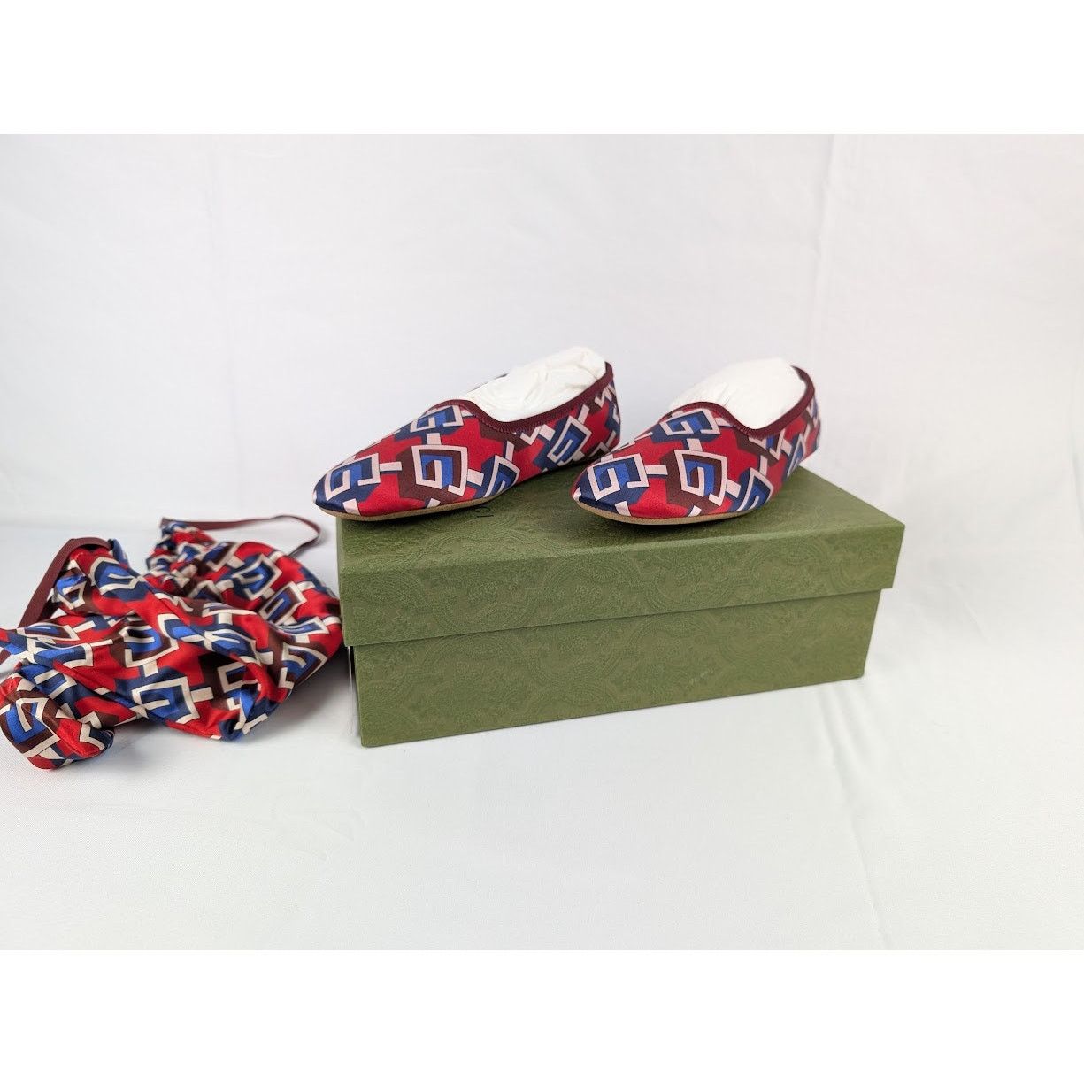 Gucci o1rshd1 Silk Printed Loafers in Multicolor Size US 6 / IT 36 - 12 Thumbnail