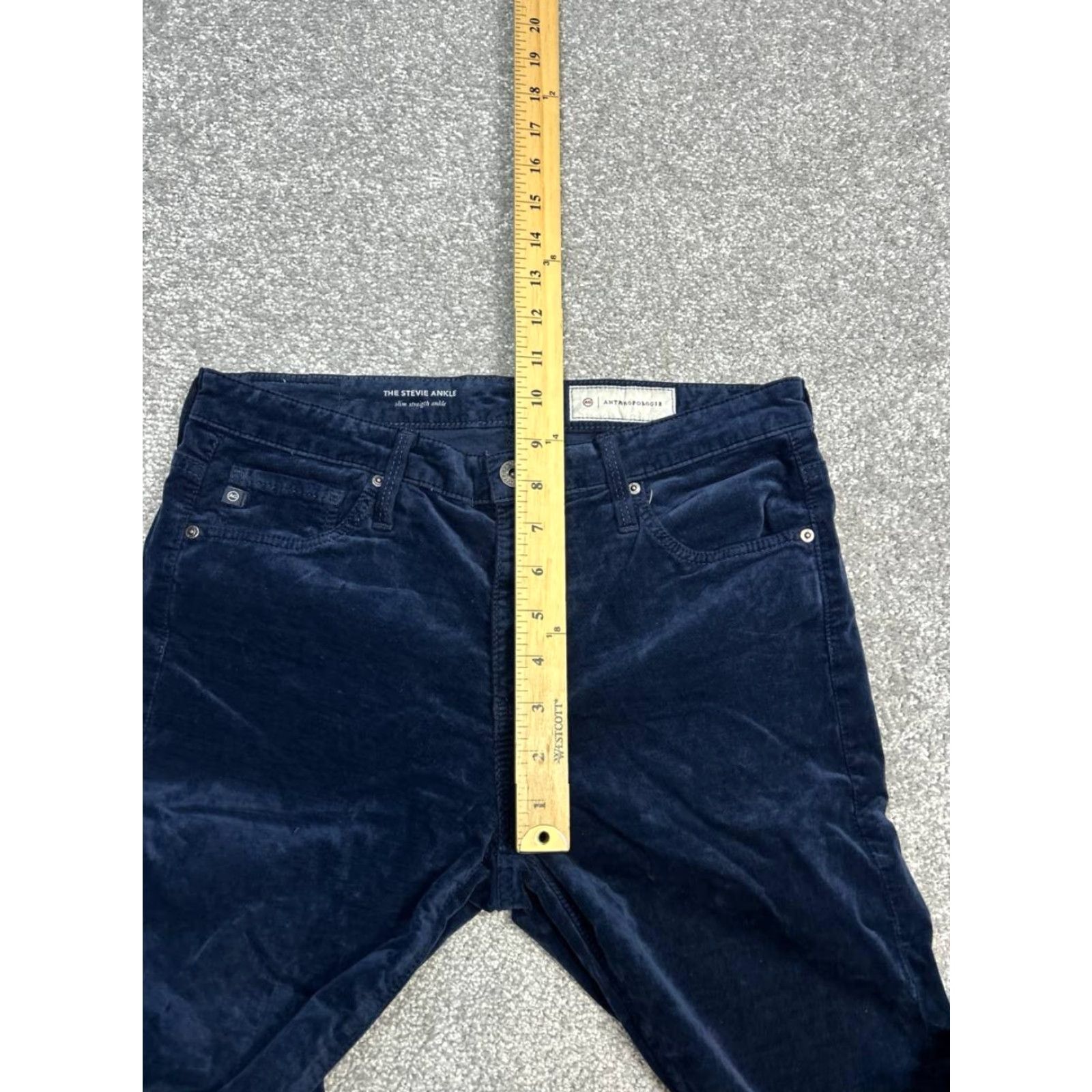 Anthropologie AG Anthropologie The Stevie Jeans Women 27 Blue Slim Ankle Velvet 5-Pocket Modern Size 27" / US 4 / IT 40 - 4 Thumbnail