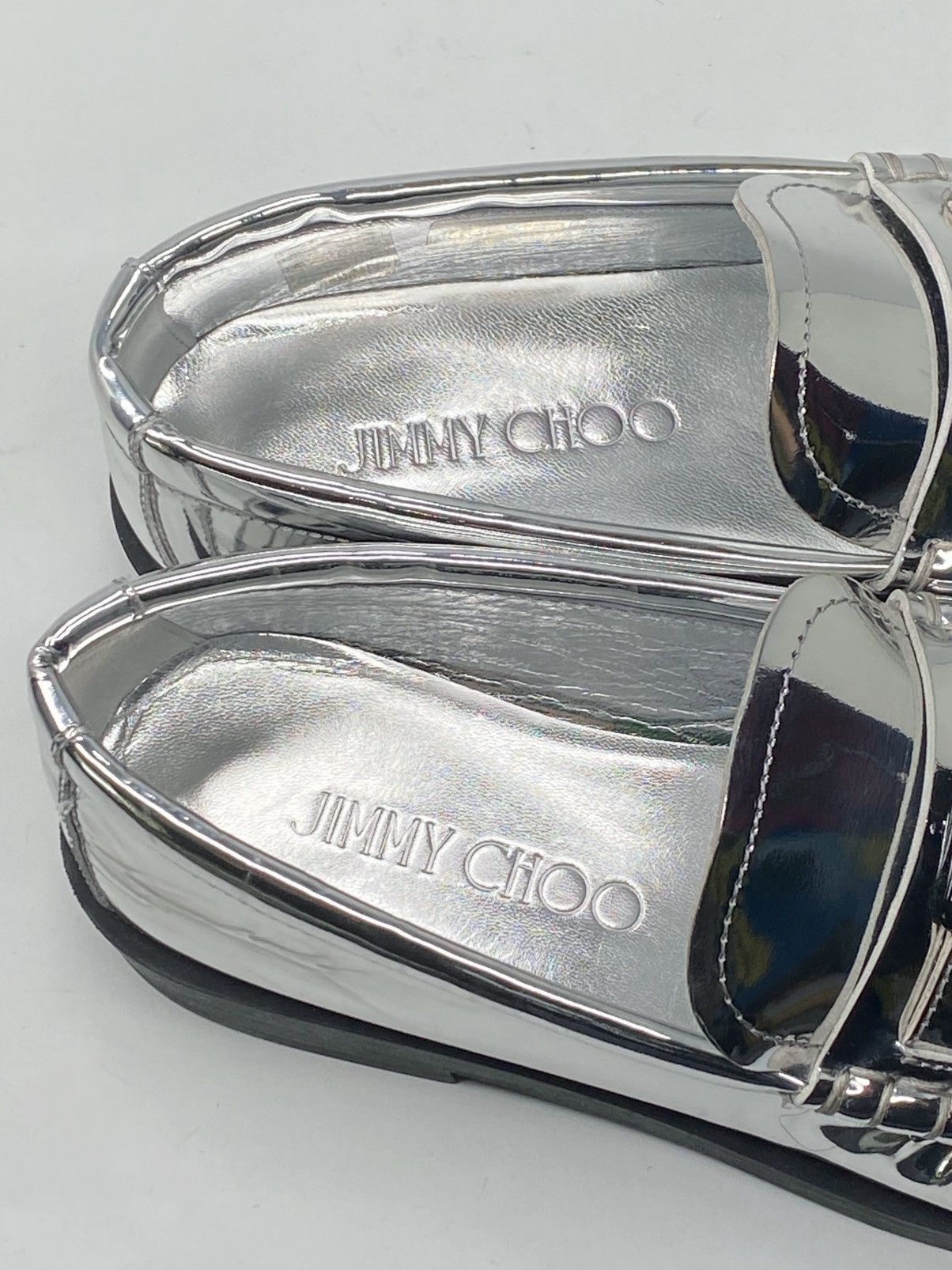 Jimmy Choo Jimmy Choo Addie JC Logo Metallic Loafer size 38 Size US 8 / IT 38 - 7 Thumbnail