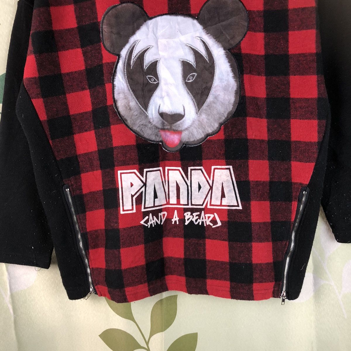 Japanese Brand Panda and A Bear Red checkered Sweatshirt #7468 Size L / US 10 / IT 46 - 6 Thumbnail