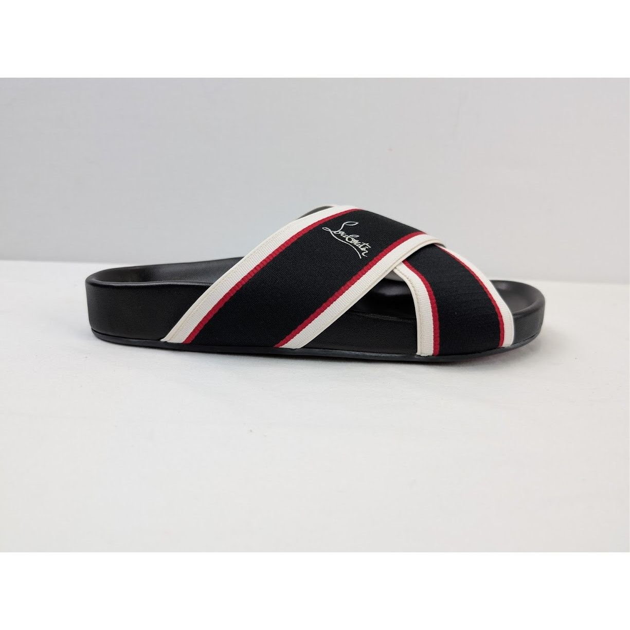 Christian Louboutin o1rshd1 Hot Cross Bizz Flat Slippers in Black/Multicolor Size US 10 / EU 43 - 3 Thumbnail