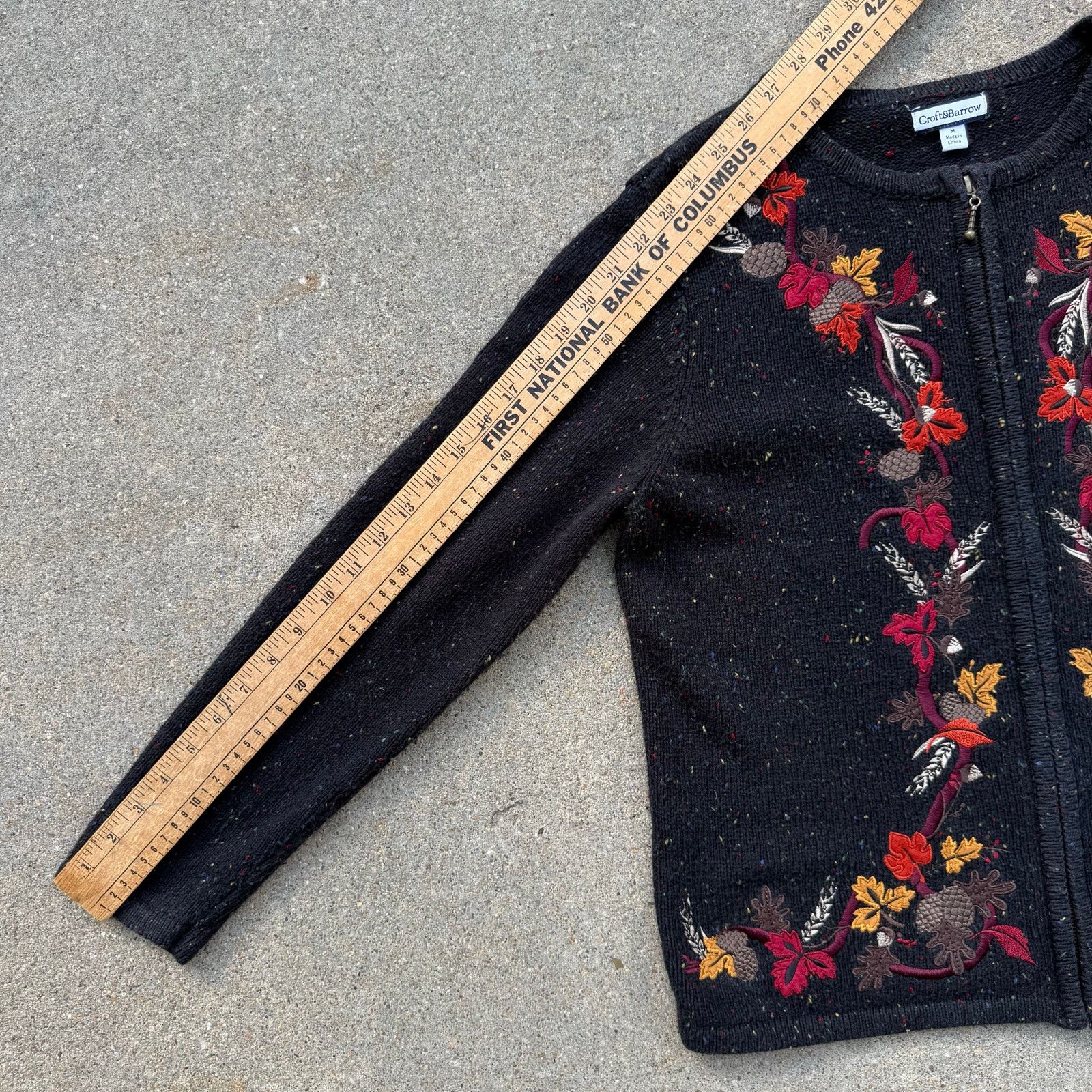 Vintage 90s Moody Fall Leaves Floral Cardigan Sweater MEDIUM Size M / US 6-8 / IT 42-44 - 9 Thumbnail