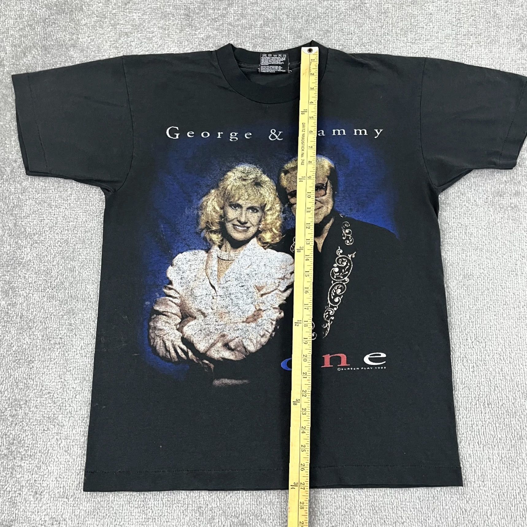 Fruit Of The Loom VTG George & Tammy Shirt Men Large Black 1995 Look What They Started 90s Country Graphic Print T-Shirt Mens Size US L / EU 52-54 / 3 - 6 Thumbnail