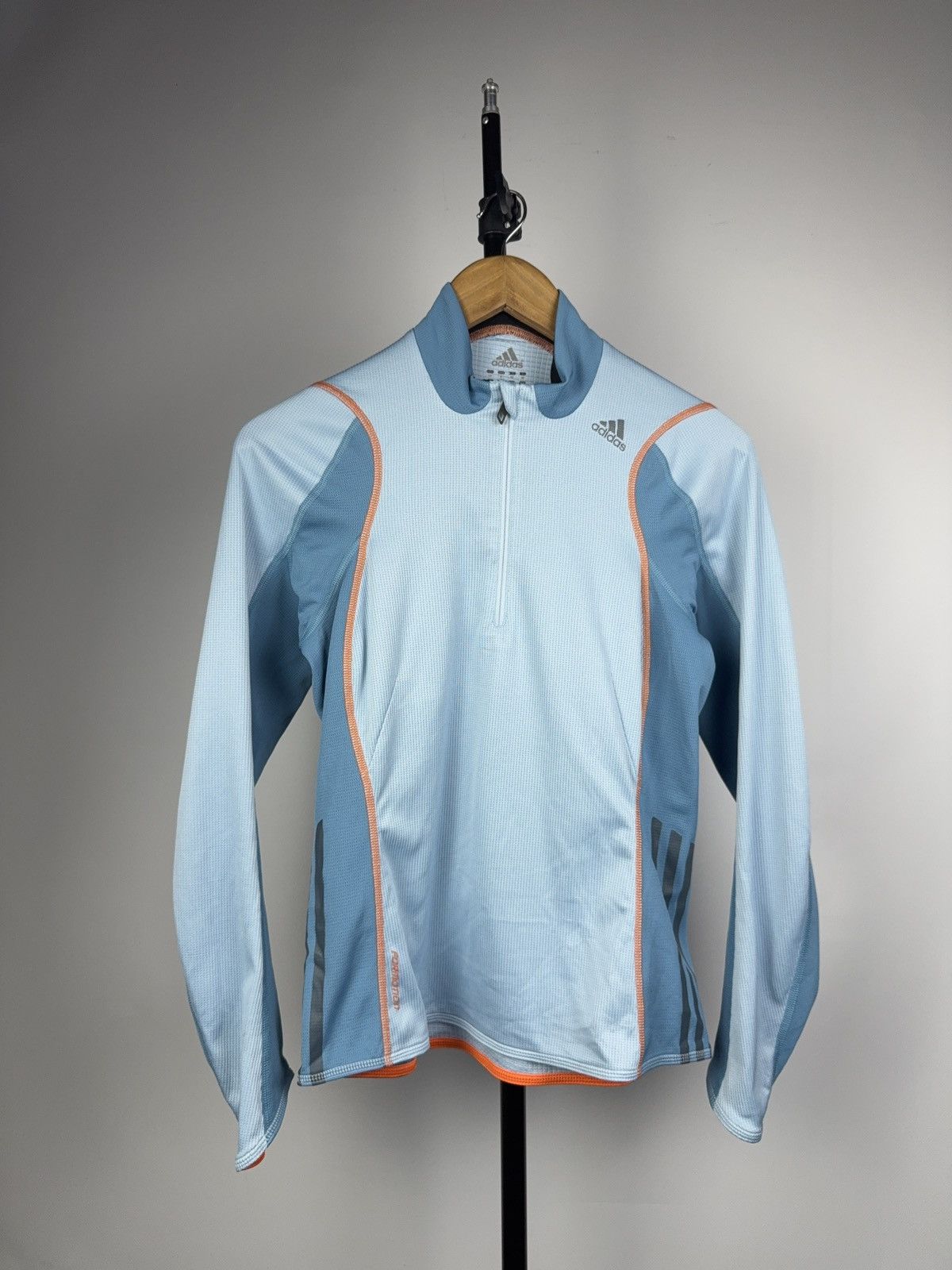 Adidas 00s Adidas ClimaWarm Light Blue Running Top Half Zip M Size M / US 6-8 / IT 42-44 - 1 Thumbnail