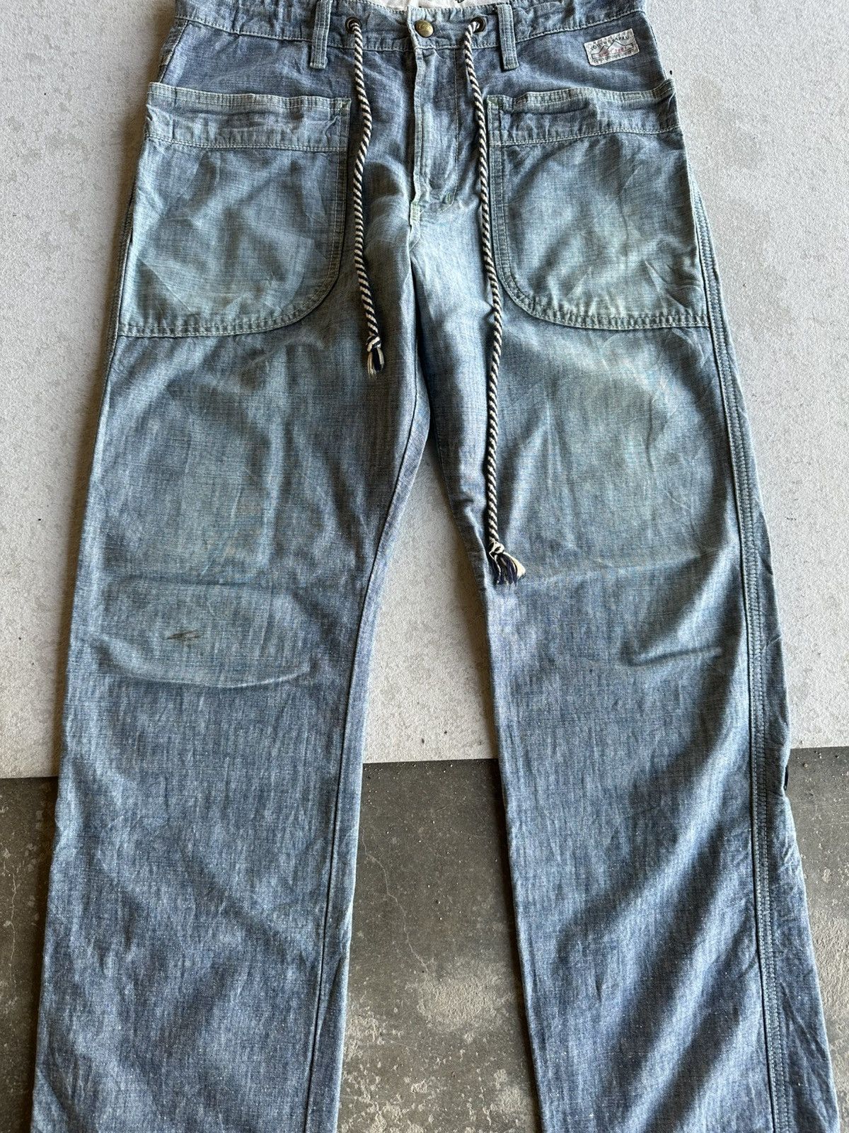 Vintage W33 L31 🍁 Vintage EDWIN Jeans Work Wear RARE Denim Pants Size US 33 - 2 Thumbnail