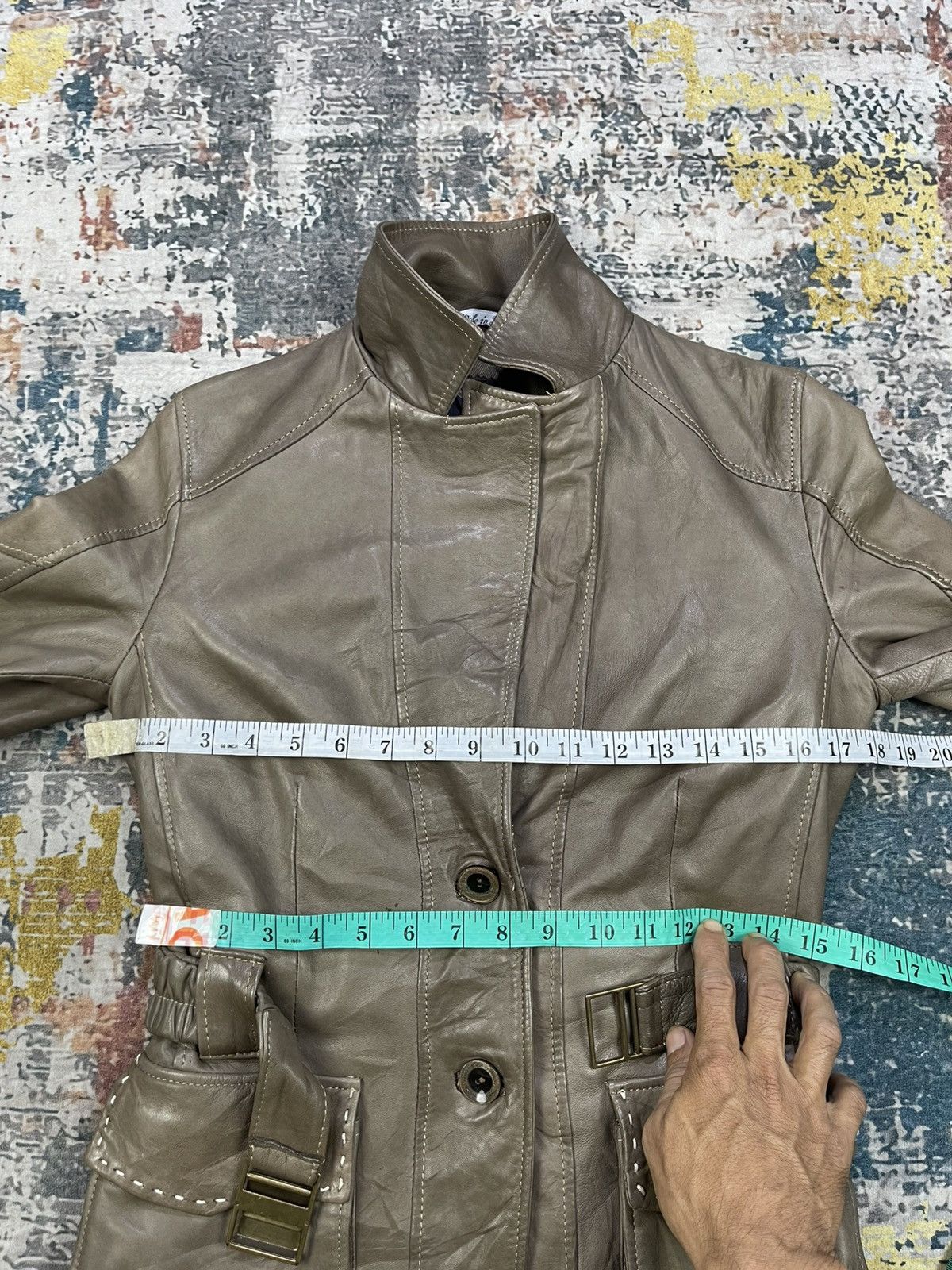 If Six Was Nine Sinéquanone Sheepskin Racoon Fur Belted Leather Jacket Size XS / US 0-2 / IT 36-38 - 10 Thumbnail