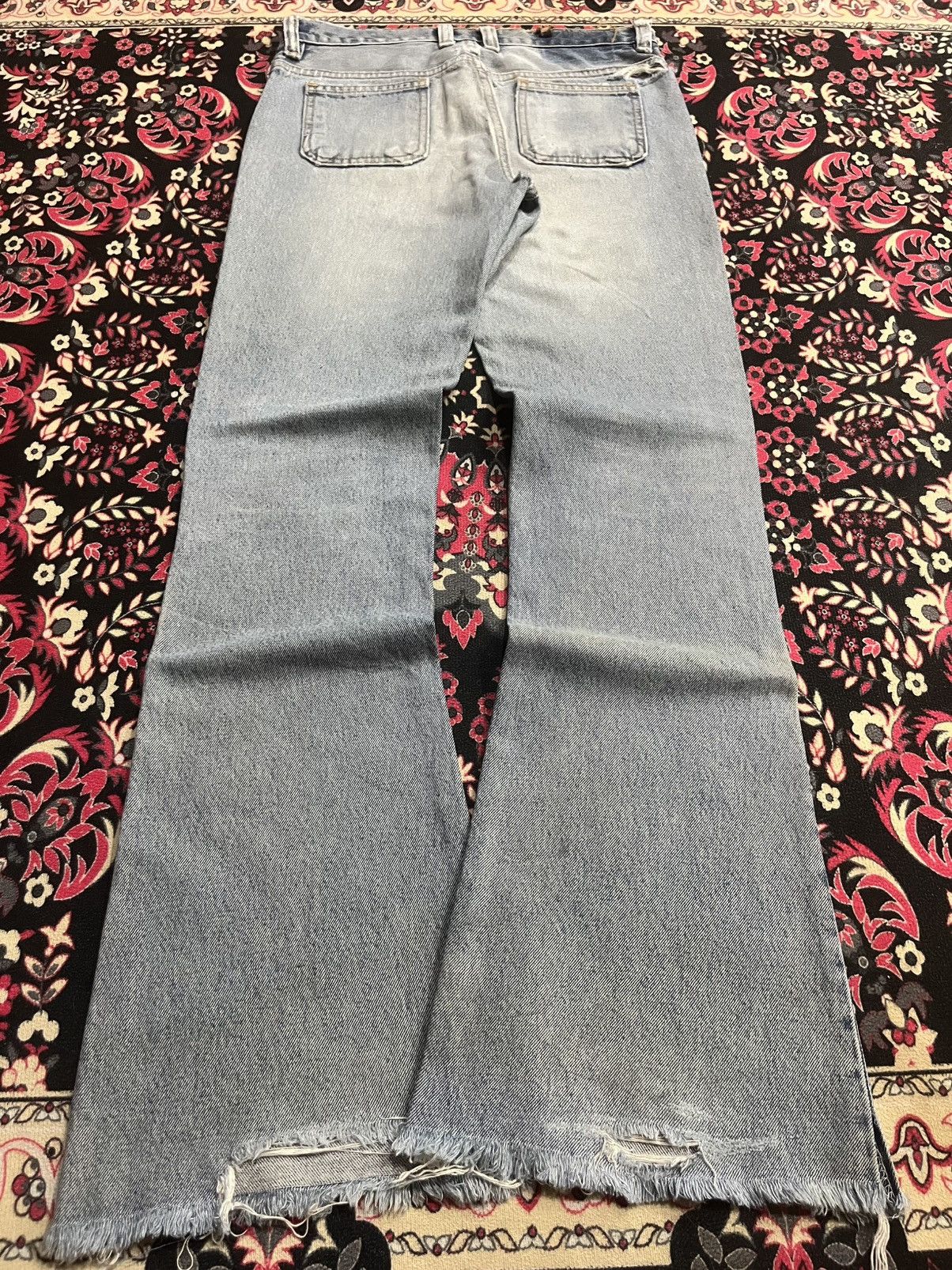 If Six Was Nine ⚡️Flare⚡️Vintage Jormanos Bell Bottom Bush Pants Blue Jeans Size US 29 - 2 Thumbnail
