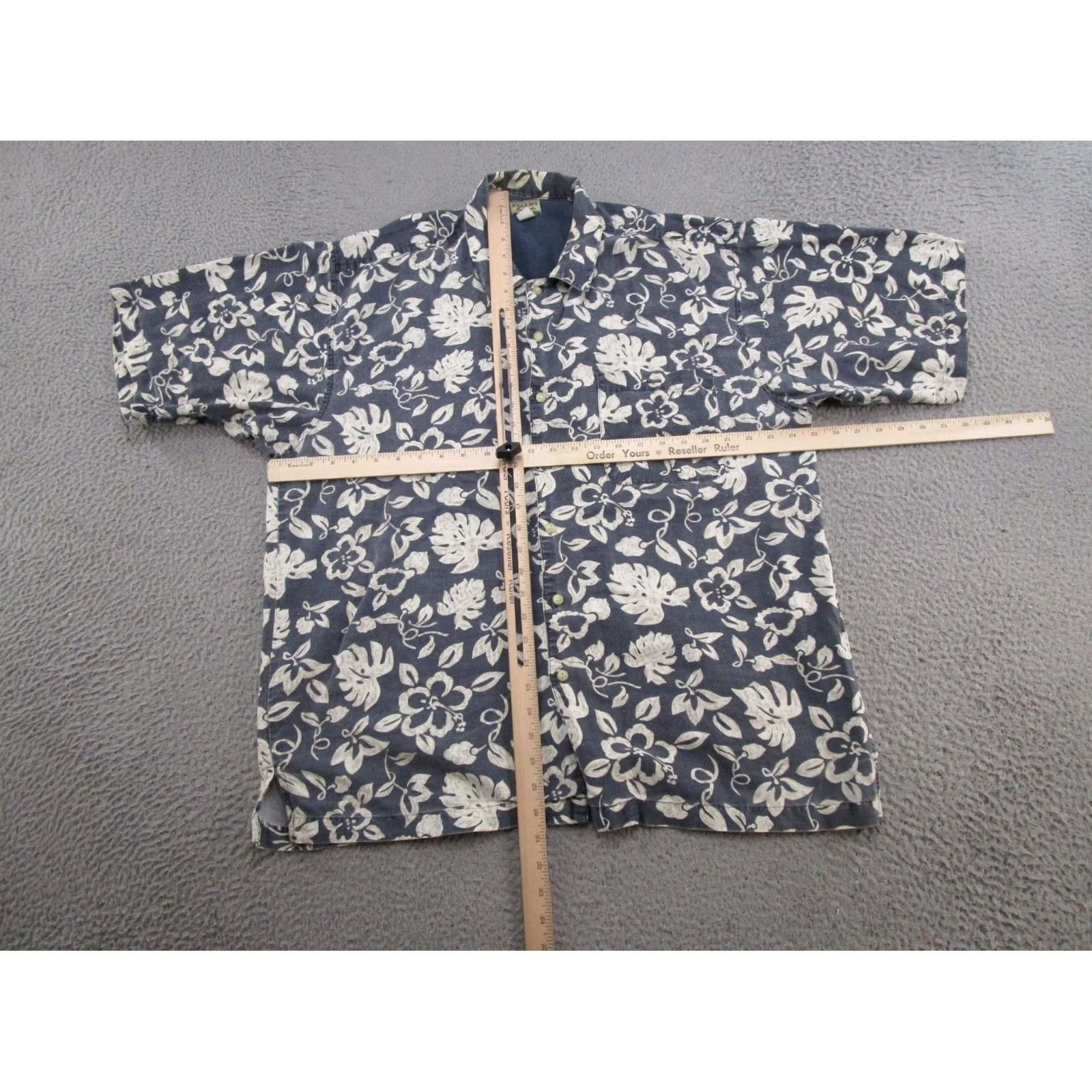 Bugle Boy VINTAGE Bugle Boy Hawaiian Style Button Shirt Short Sleeve Men's 2XL Blue Tropical Floral Shirt, Button-Up, Ramie Blend, Cotton, 2XL, Men Size US XXL / EU 58 / 5 - 5 Thumbnail