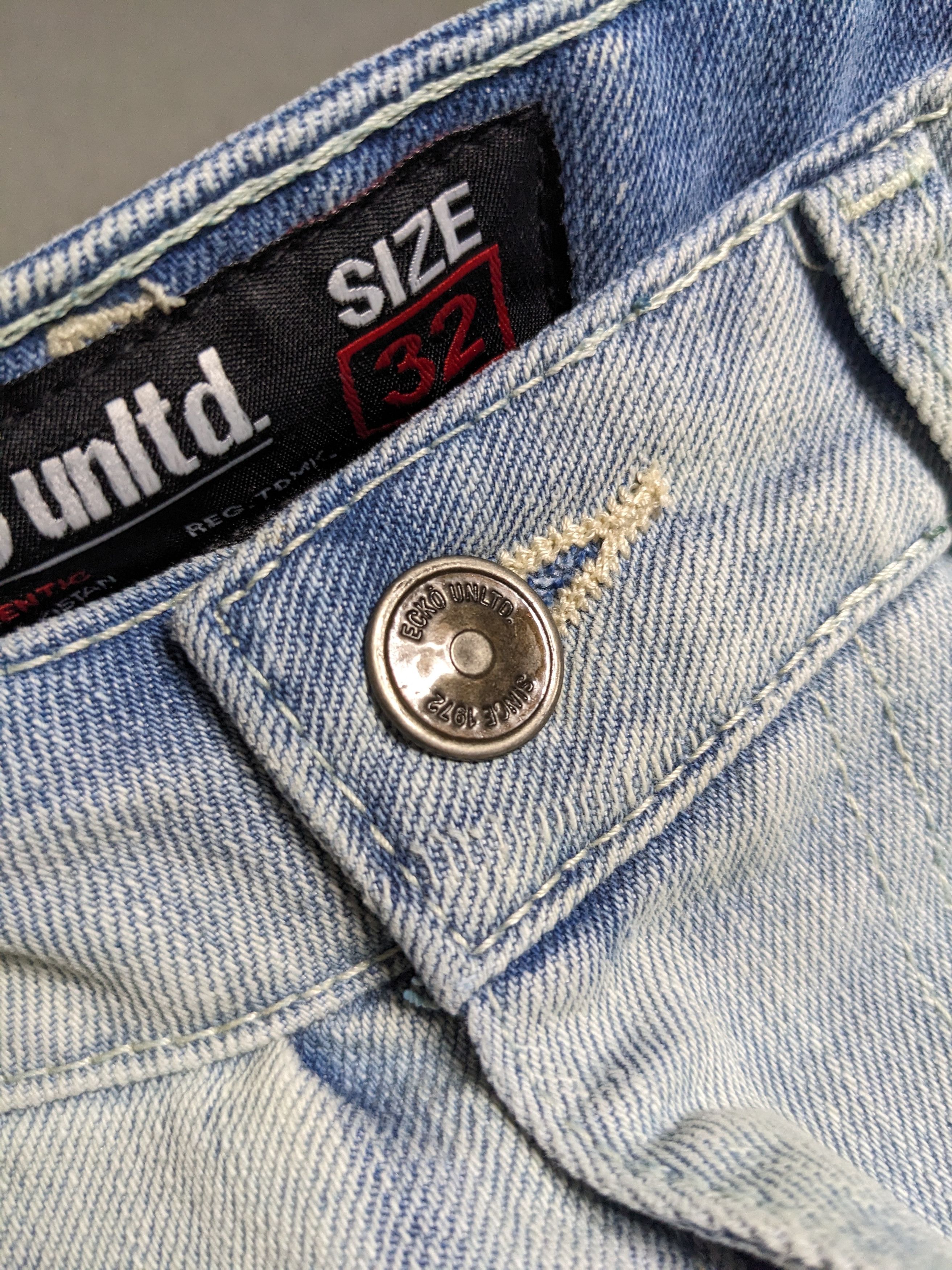 Ecko Unltd. VTG Y2K Ecko Unltd Denim Cargo Pants 33x31 Baggy Jeans NWT Size US 33 - 9 Thumbnail