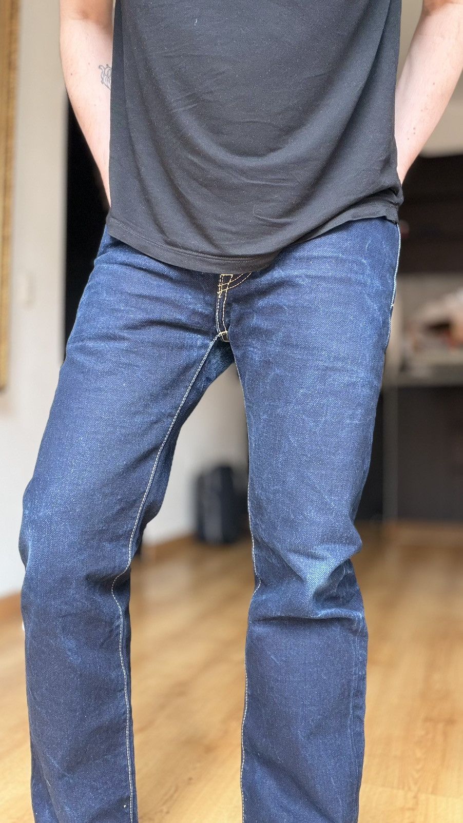Iron Heart Iron Heart IH 666SII 18oz Double Indigo 32x29 Size US 32 / EU 48 - 11 Thumbnail