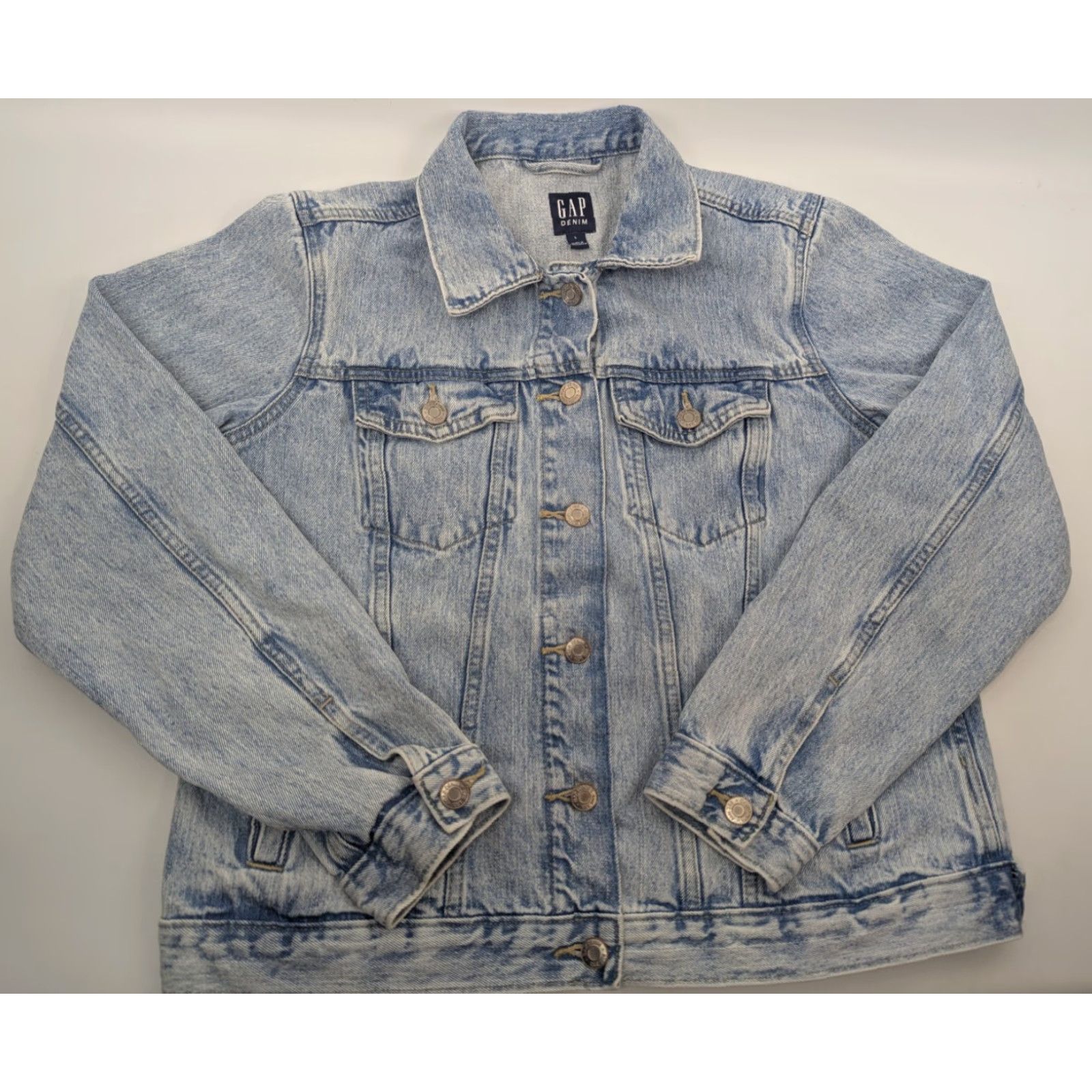 Gap Gap Icon Denim Trucker Jacket Light Ace Wash Women's Large Cotton Duke? Size 36" / US 14 / IT 50 - 2 Thumbnail