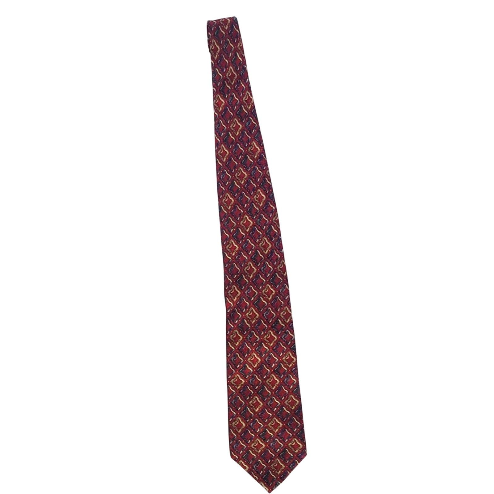 Dior Vintage Christian Dior Designer Red 100% Silk Mens Tie Size ONE SIZE - 3 Thumbnail
