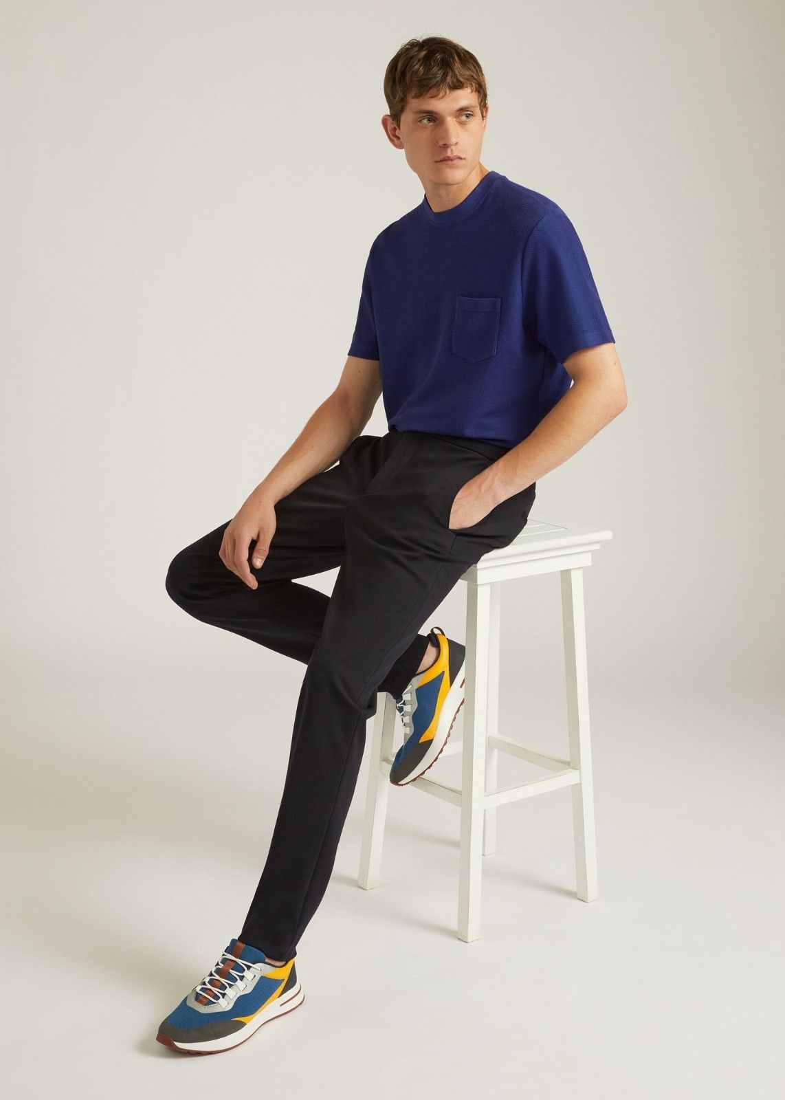 Loro Piana o1srvl11e0924 Girocollo Short Sleeve T-Shirt in Cobalt Blue Size US S / EU 44-46 / 1 - 3 Thumbnail