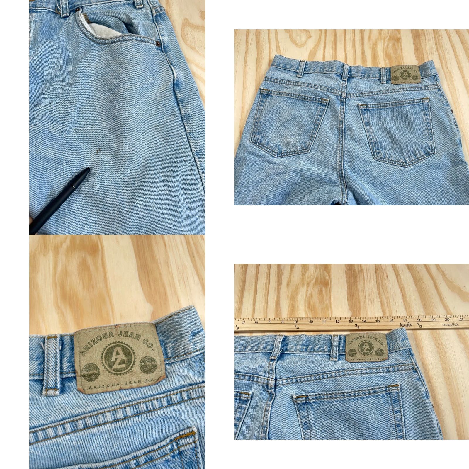Vintage VTG Y2K Arizona Jeans Men 34 x 30 Straight Light Wash Denim Mid Rise 90s Grunge Retro Casual Blue Mens Size US 34 / EU 50 - 8 Thumbnail