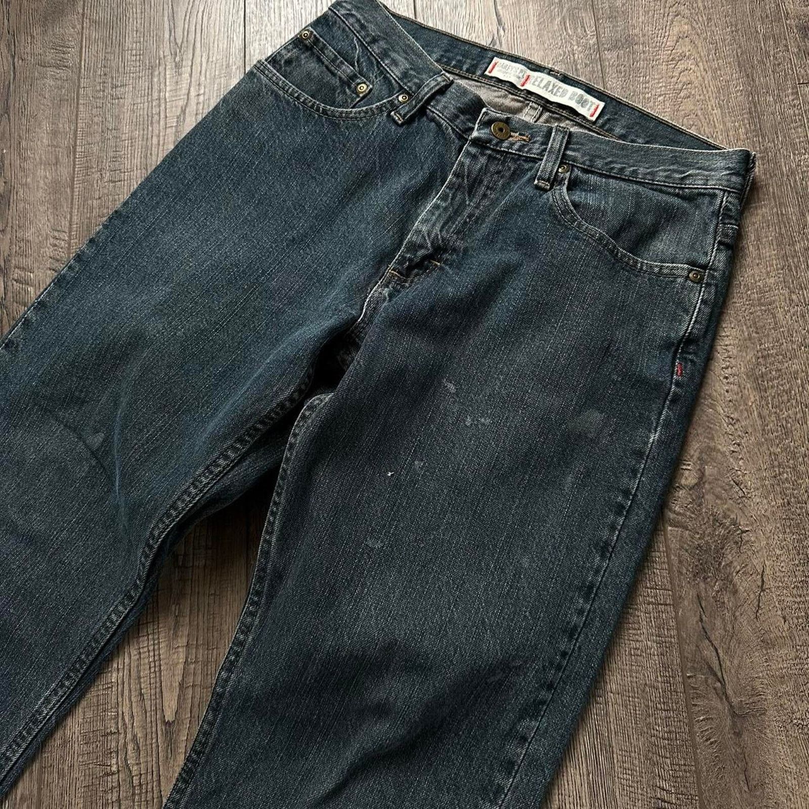 Vintage Vintage y2k 00s Blue Indigo Relaxed Straight Boot Denim Jean Size US 30 / EU 46 - 5 Thumbnail