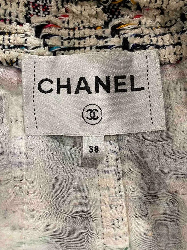 Chanel Chanel Data Centre Series White Tweed Mosaic Lapel Velcro Size XS / US 0-2 / IT 36-38 - 6 Thumbnail