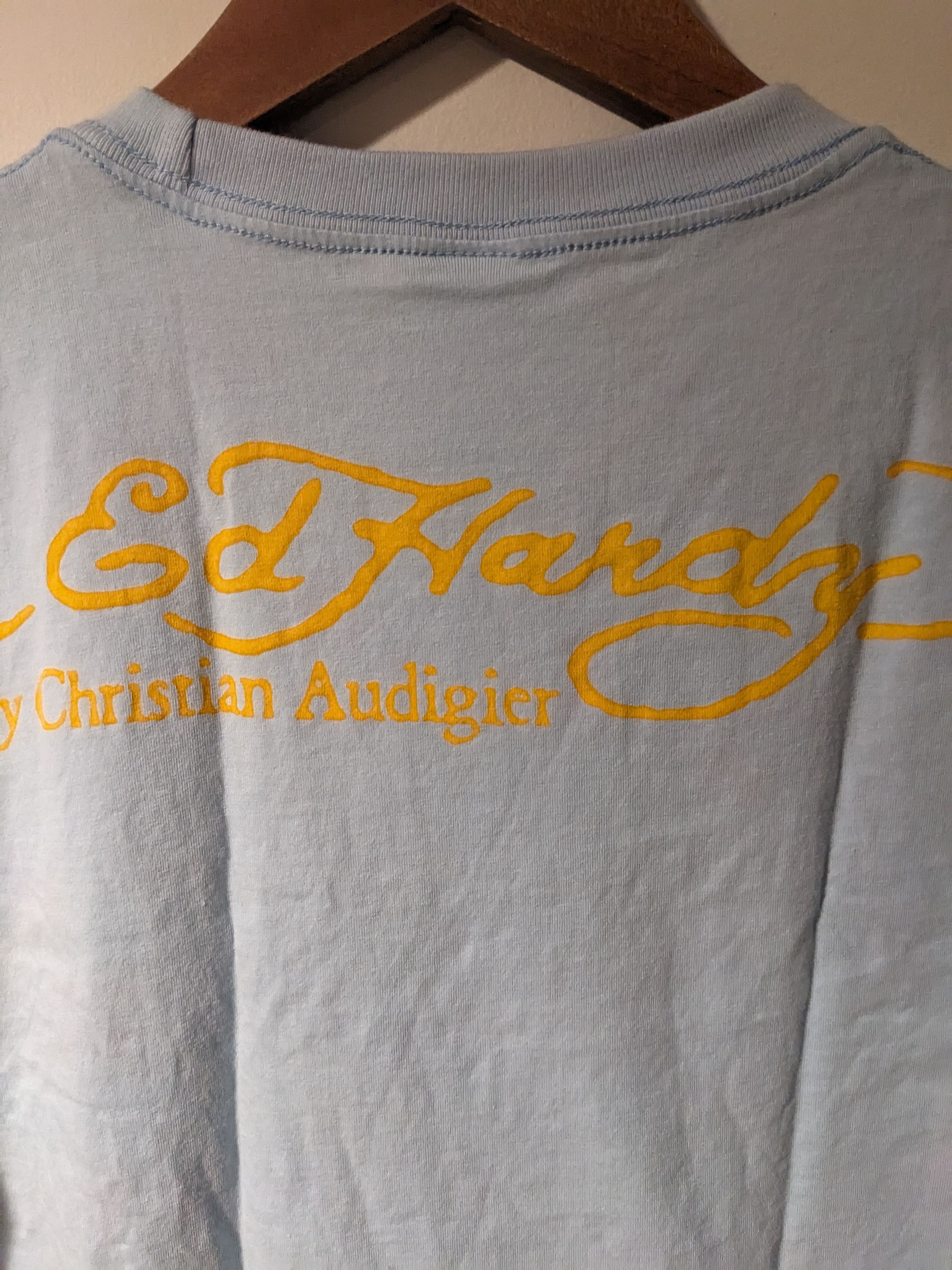 Ed Hardy × Vintage Vintage Y2K Ed Hardy Tattoo Heart Skull Blue Medium T-Shirt Size US M / EU 48-50 / 2 - 7 Thumbnail