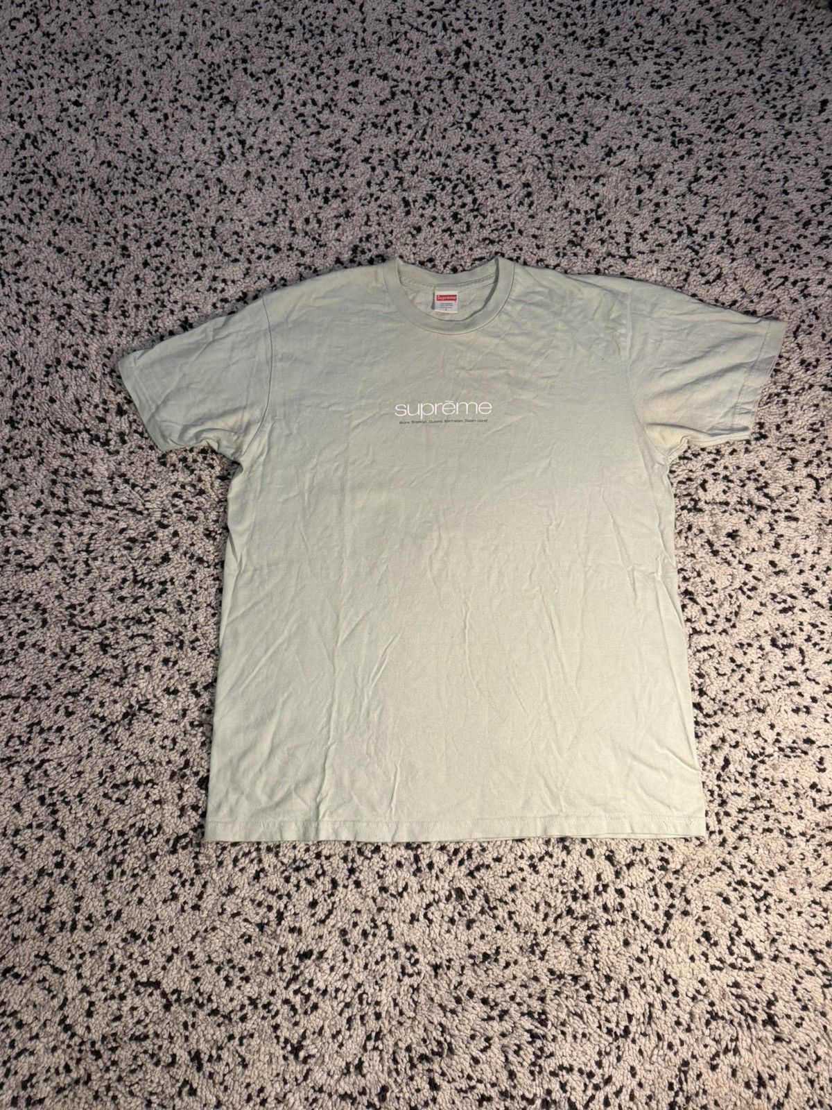 Vintage Supreme Five Boroughs Pale Aqua Tee Size US XL / EU 56 / 4 - 1 Thumbnail