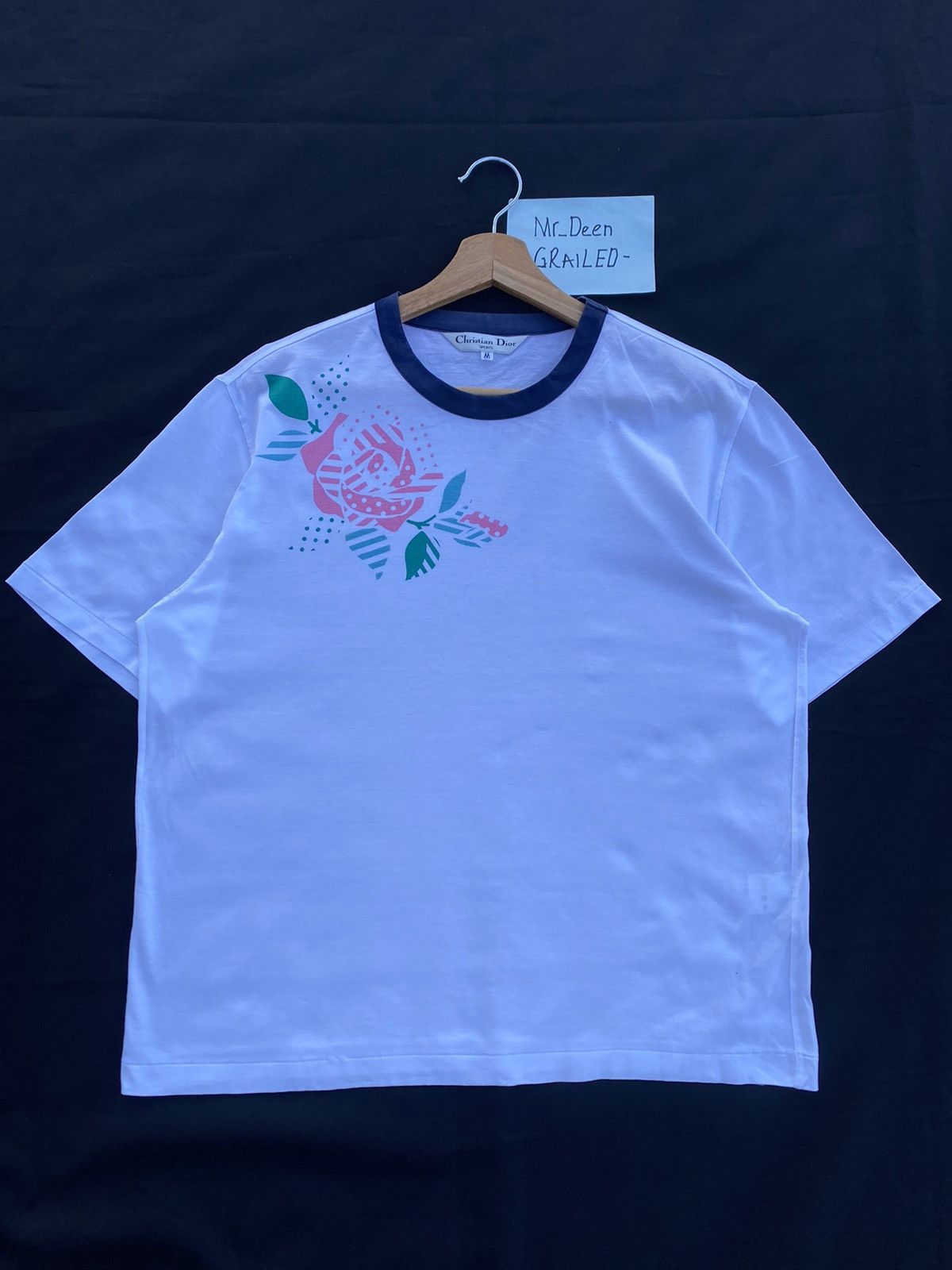 Christian Dior Monsieur Rare Vintage Christian Dior Rose White Tshirt Size US M / EU 48-50 / 2 - 2 Thumbnail