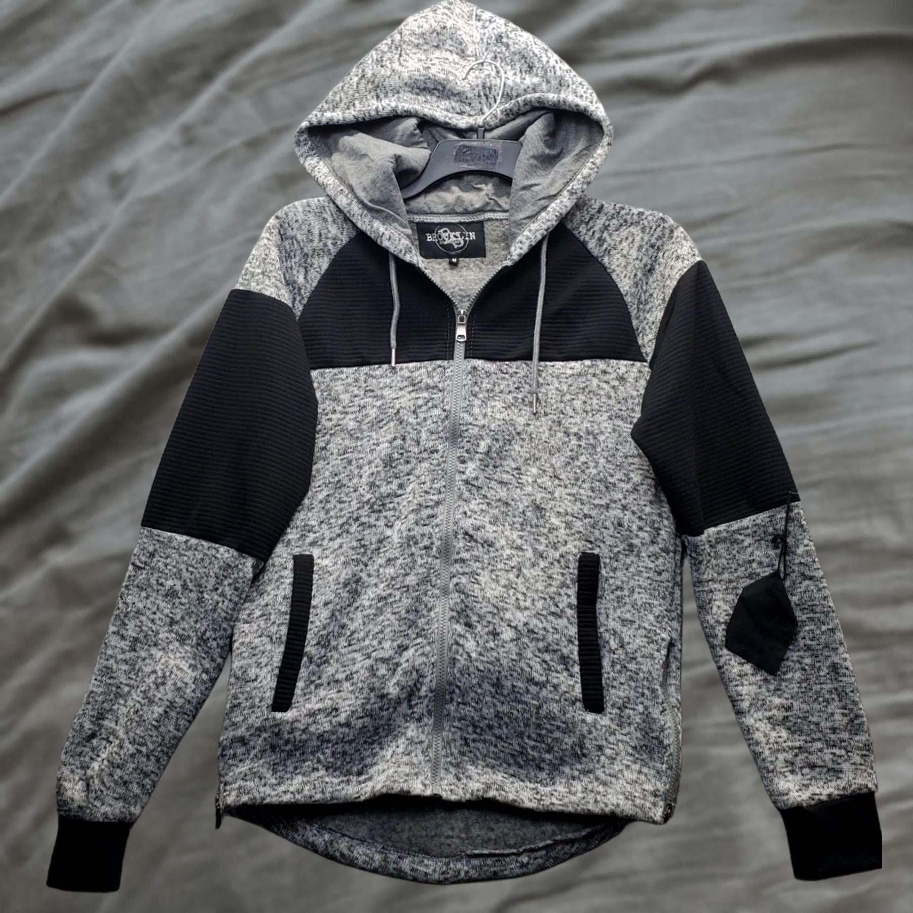 Vintage Brooklyn Standard Jacket Mens Medium Multi Fleece Lined Hooded Drawstring Zip Up Size US M / EU 48-50 / 2 - 1 Thumbnail