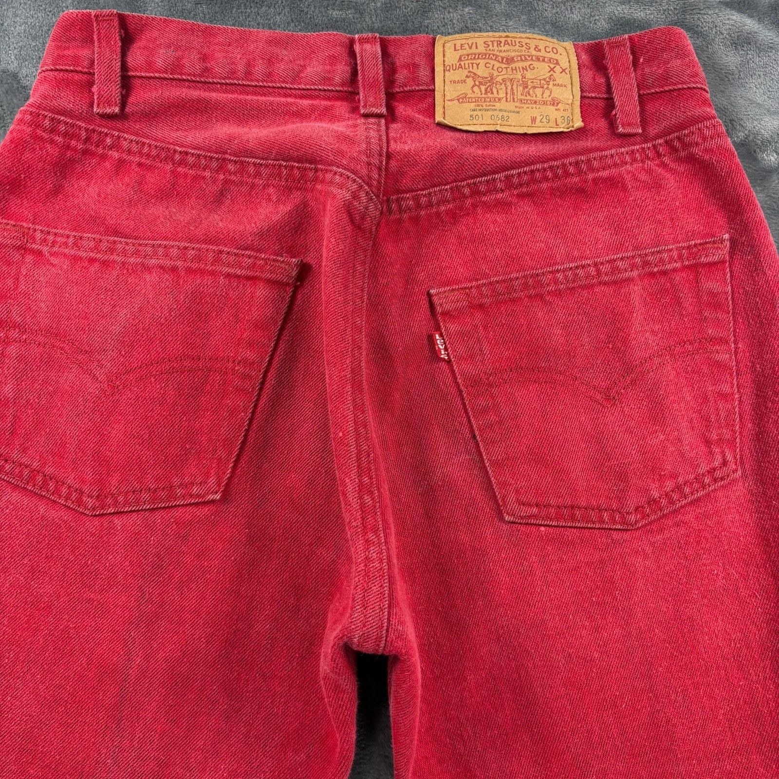 Levi's 1983 Vintage Levi’s 501 Distressed Selvedge Red USA Made Den Size US 28 / EU 44 - 4 Thumbnail