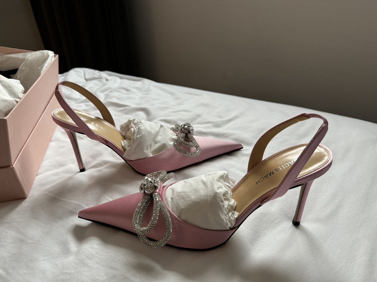 MACH & MACH Mach & Mach Pink Satin Double Bow Heels Size US 9 / IT 39 - 6 Thumbnail