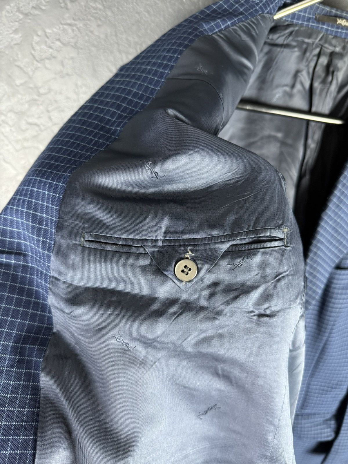 Yves Saint Laurent Yves Saint Laurent Vintage Mens Blue Coat Blazer Jacket Size 54R - 14 Thumbnail