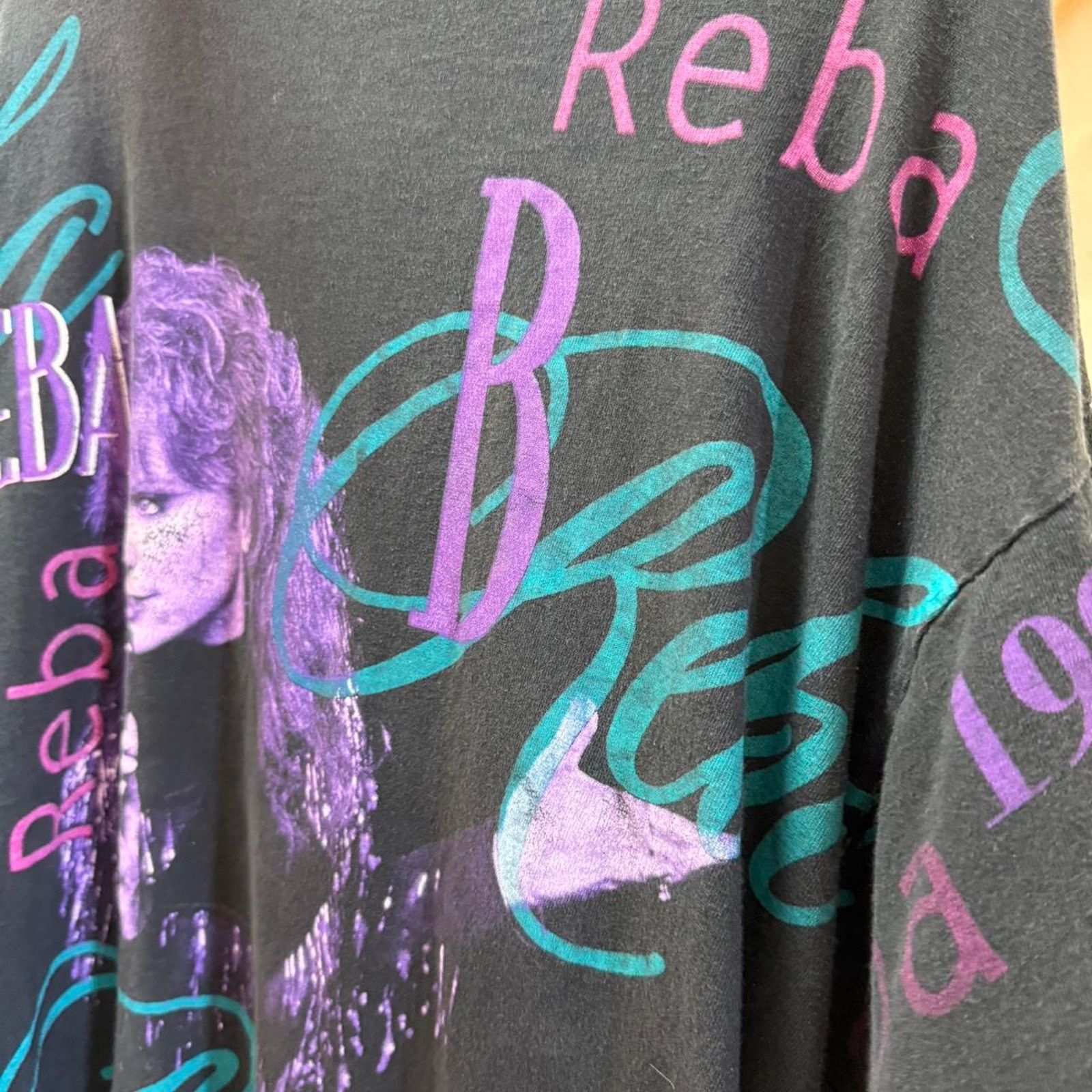 Band Tees × Vintage Vintage 90s Reba All Over Print Band Concert Country T-Shirt Size US XL / EU 56 / 4 - 4 Thumbnail