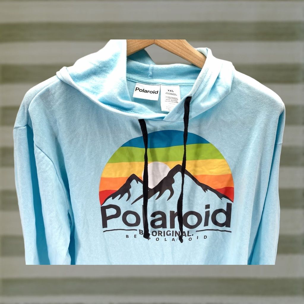 Polaroid Polaroid Sweatshirt Hoodie Women 2XL Teal Blue Pullover Casual Graphic Crop Shirt Size XXL / US 16-18 / IT 52-54 - 1 Thumbnail