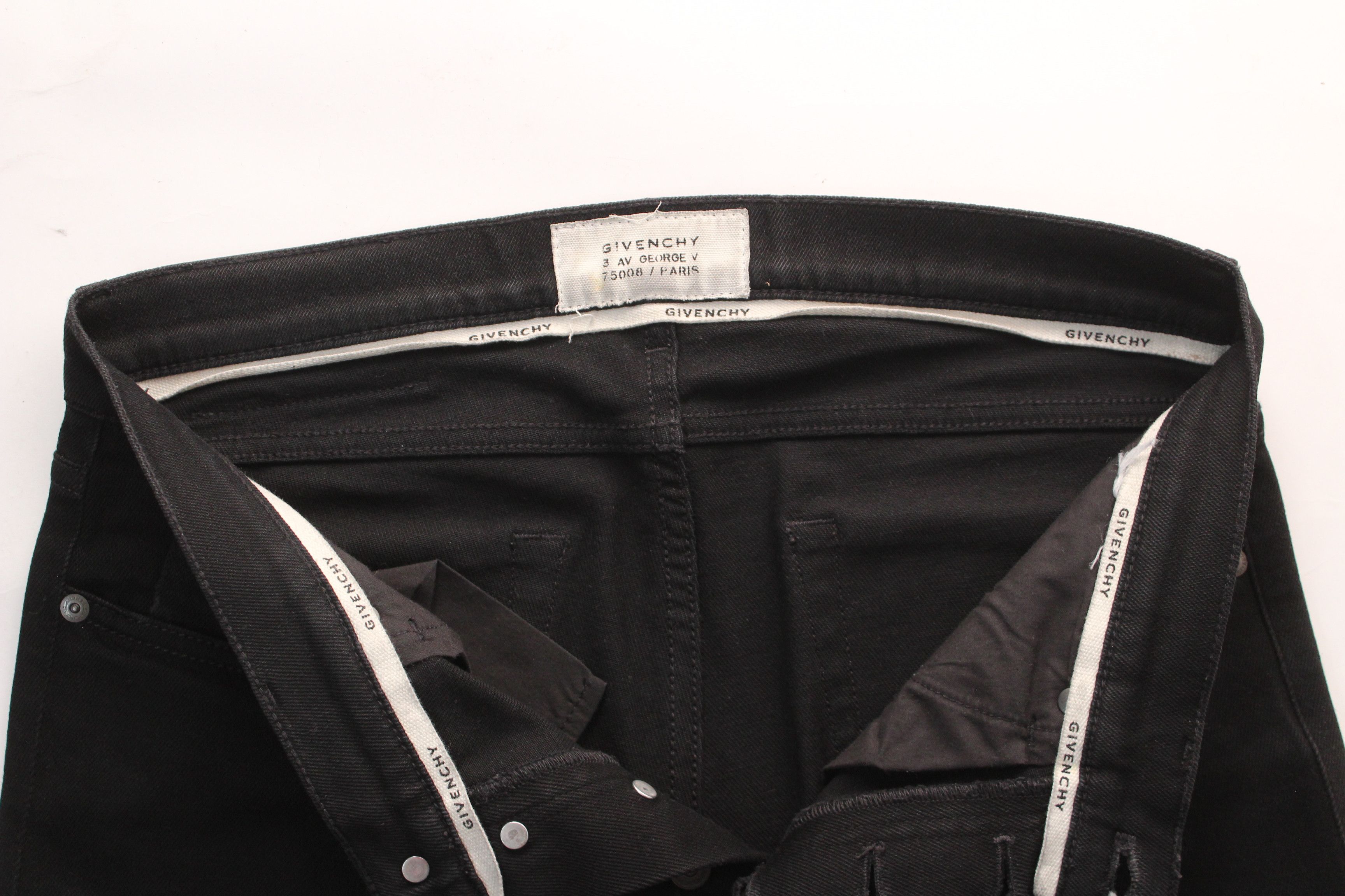 Givenchy Givenchy Black Slim Fit Jeans with Raw Hem Detail Size US 29 - 5 Thumbnail