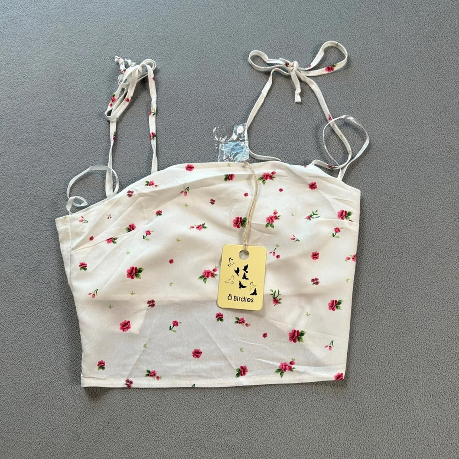 Other NWT 8 Birdies Australia Floral Crop Cami Tie Strap Womens M Size M / US 6-8 / IT 42-44 - 1 Thumbnail