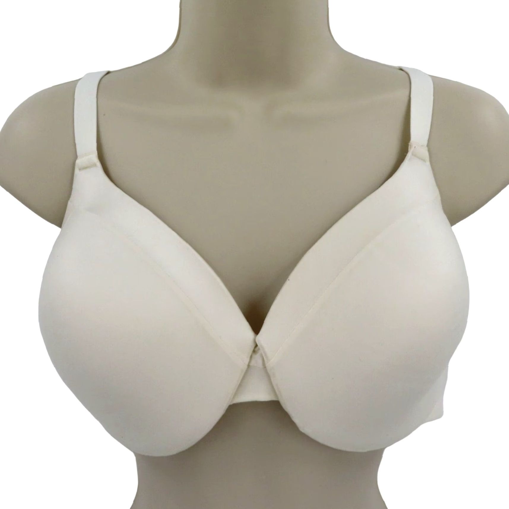 Vintage Maidenform Bra Everyday Full Coverage Lined Underwire 42B 42 Band Ivory Plus Size T-Shirt Style 09436 Women Size ONE SIZE - 2 Thumbnail