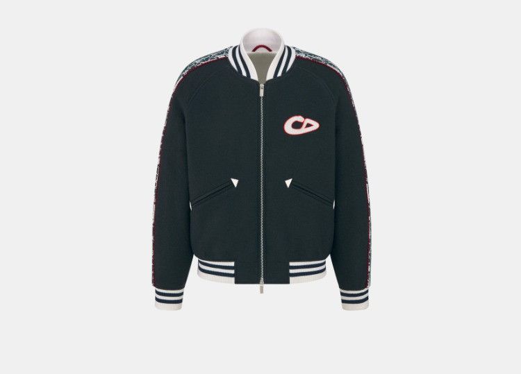 Dior × Kaws o1w1db11025 513J405 Varsity Jacket in Blue Size US L / EU 52-54 / 3 - 1 Thumbnail