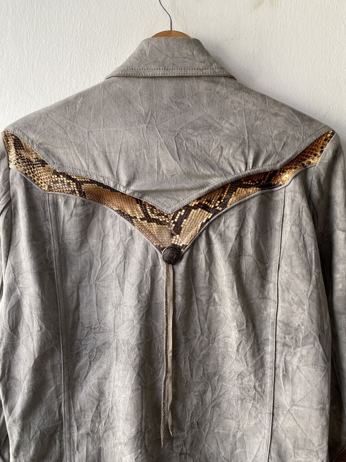 5351 POUR LES HOMMES × Japanese Brand × Tornado Mart 1990s - Vintage 5351 Pour Les Hommes Snake Skin Dyed Jacket Size US M / EU 48-50 / 2 - 13 Thumbnail