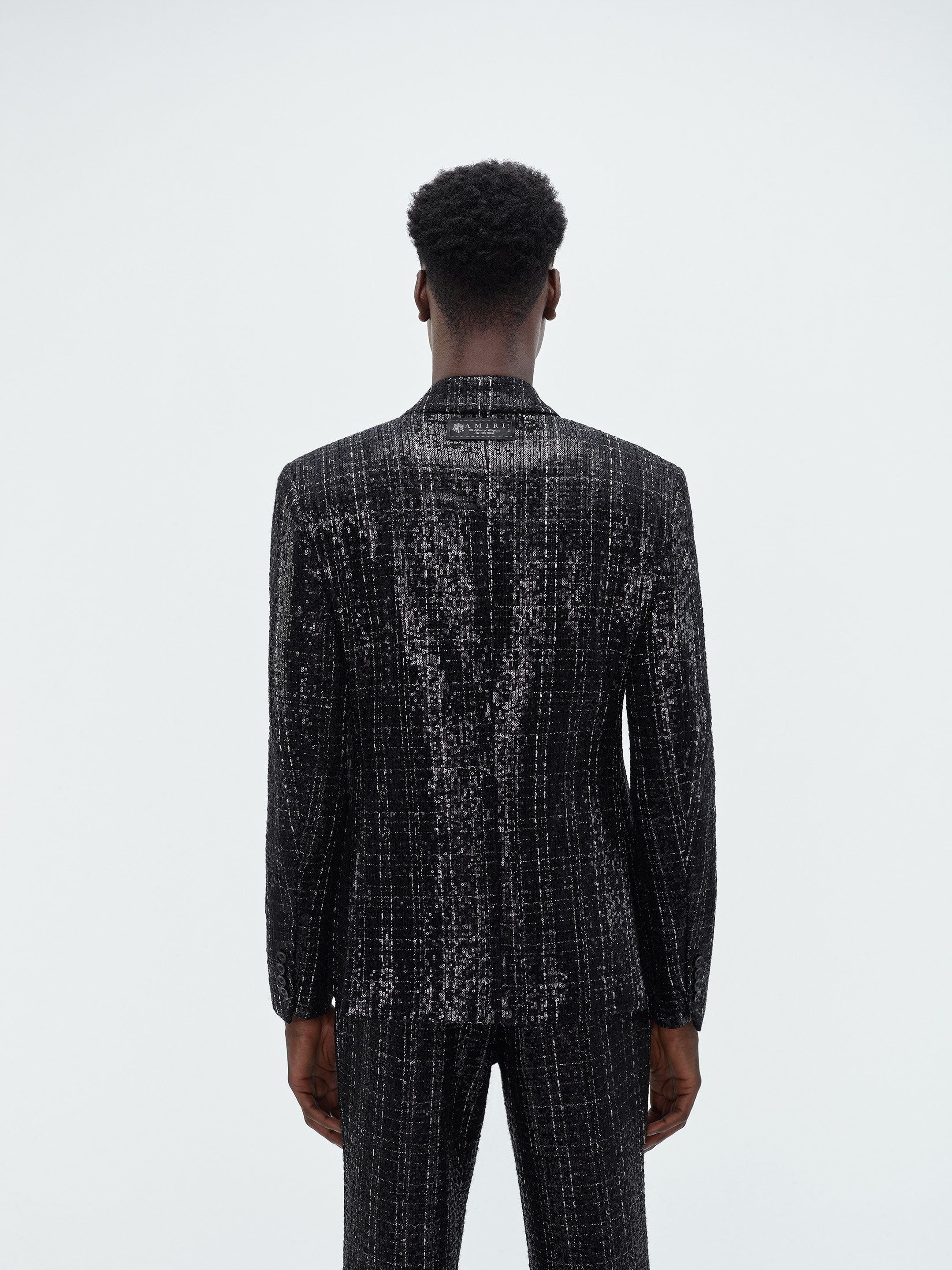 Amiri o1s1wg110525 Sequin Boucle Double-Breasted Blazer in Black Size US L / EU 52-54 / 3 - 4 Thumbnail