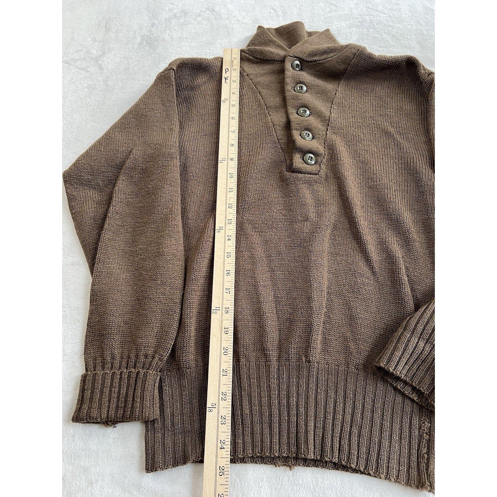 Vintage Jack Young Mens Medium 100% Wool Brown Olive Drab Shawl Butt Size US M / EU 48-50 / 2 - 4 Thumbnail