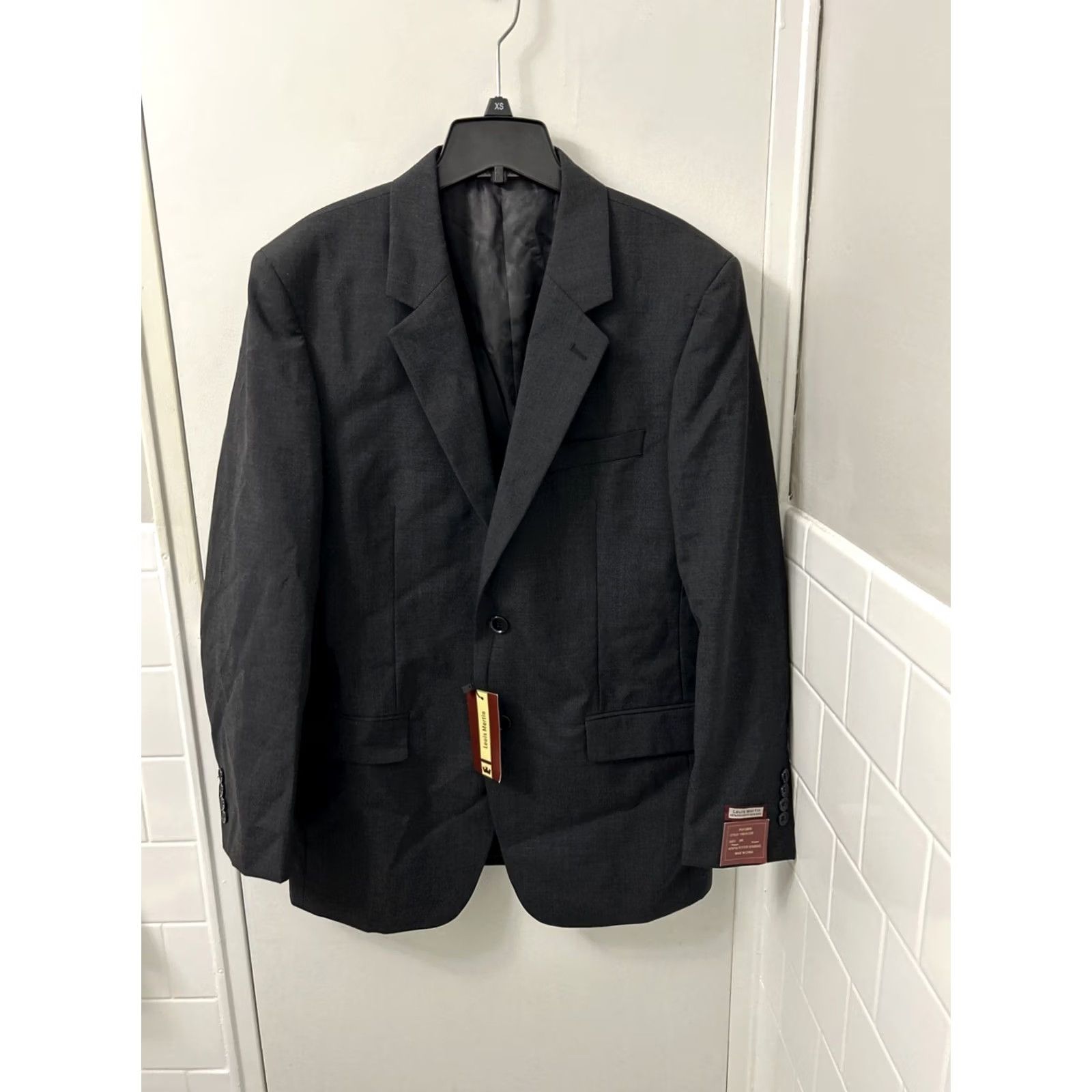 Vintage Louis Martin Blazer Mens 38R Gray Two-Button Notch Lapel Regular Fit Jacket NWT Size 38R - 2 Thumbnail
