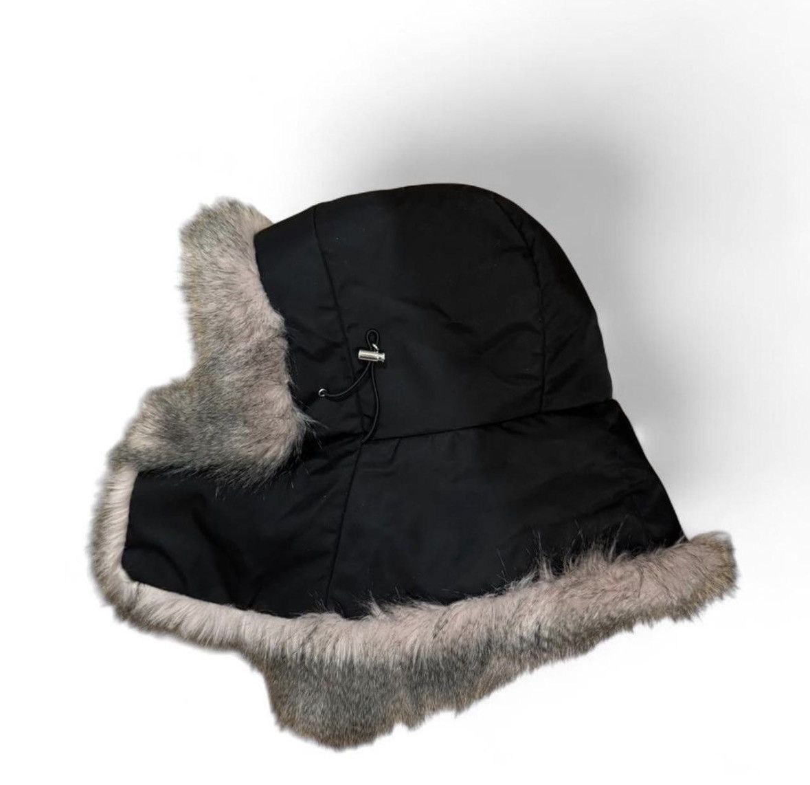Prada Prada Re-Nylon hat with pink and black fur trim Size ONE SIZE - 3 Thumbnail