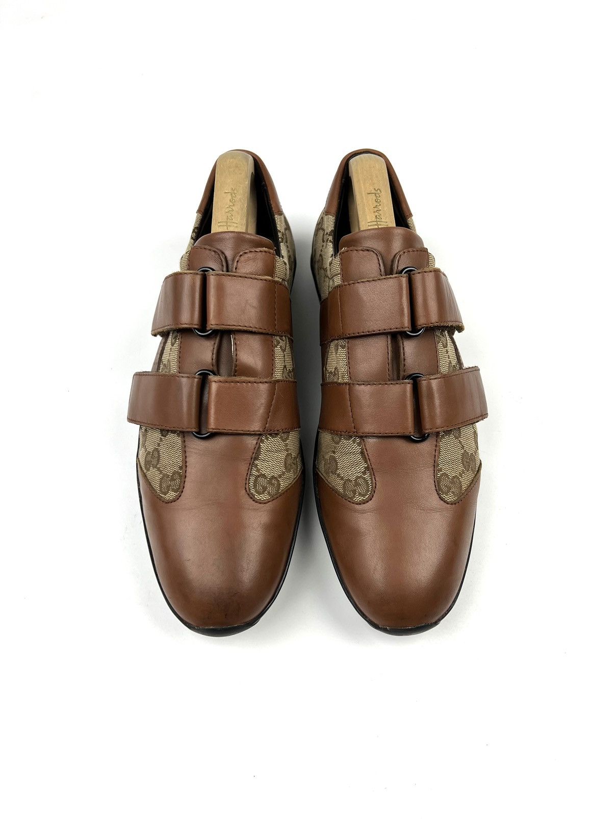 Gucci GUCCI Sneakers Leather Low Top Shoes Straps GG Monogram Men Size US 8 / EU 41 - 3 Thumbnail