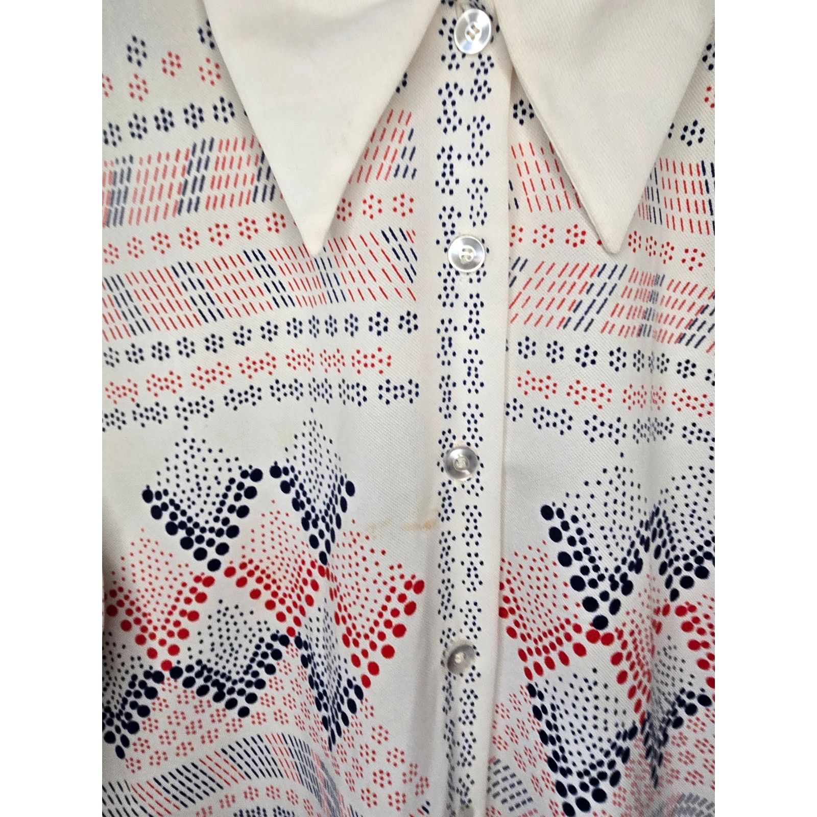 Vintage Vintage Womens Button Up Geometric Shirt Land' n Sea 1970s Size S / US 4 / IT 40 - 3 Thumbnail