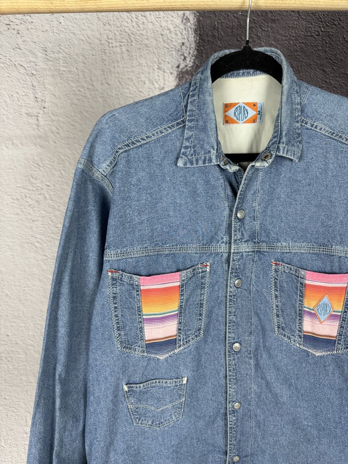 Replay × Vintage Replay cowboy western vintage made in Italy denim shirt Size US M / EU 48-50 / 2 - 3 Thumbnail