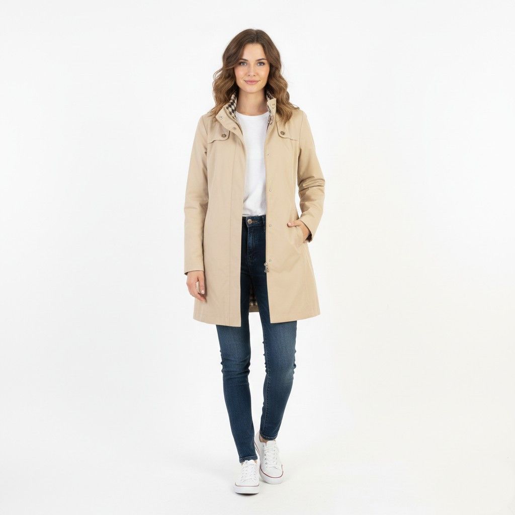 Vintage Clarina Collection Women 40 M Coat Beige Full Zipper 4518 Size S / US 4 / IT 40 - 1 Thumbnail