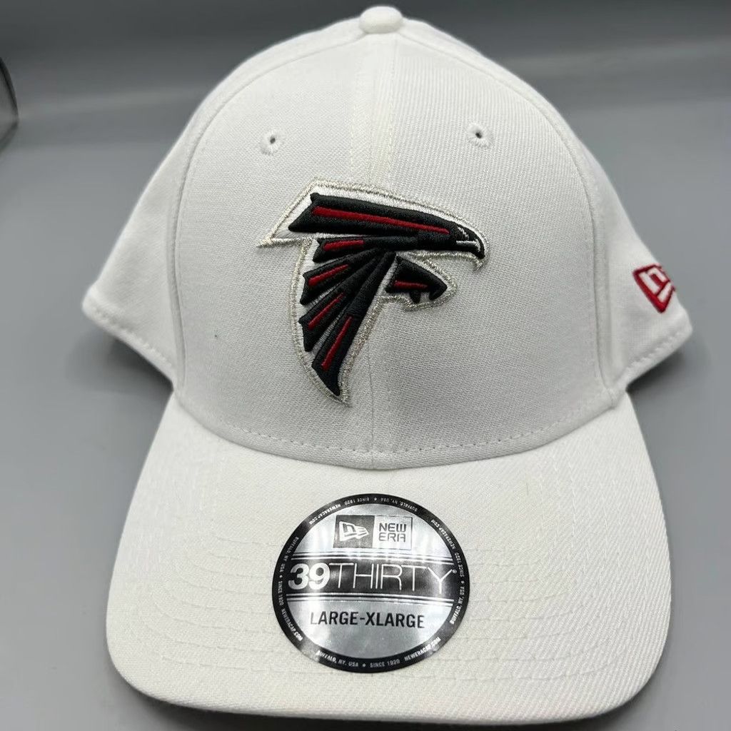 New Era Atlanta Falcons Hat Men L-XL White Stretch Fitted Cap New Size ONE SIZE - 1 Thumbnail