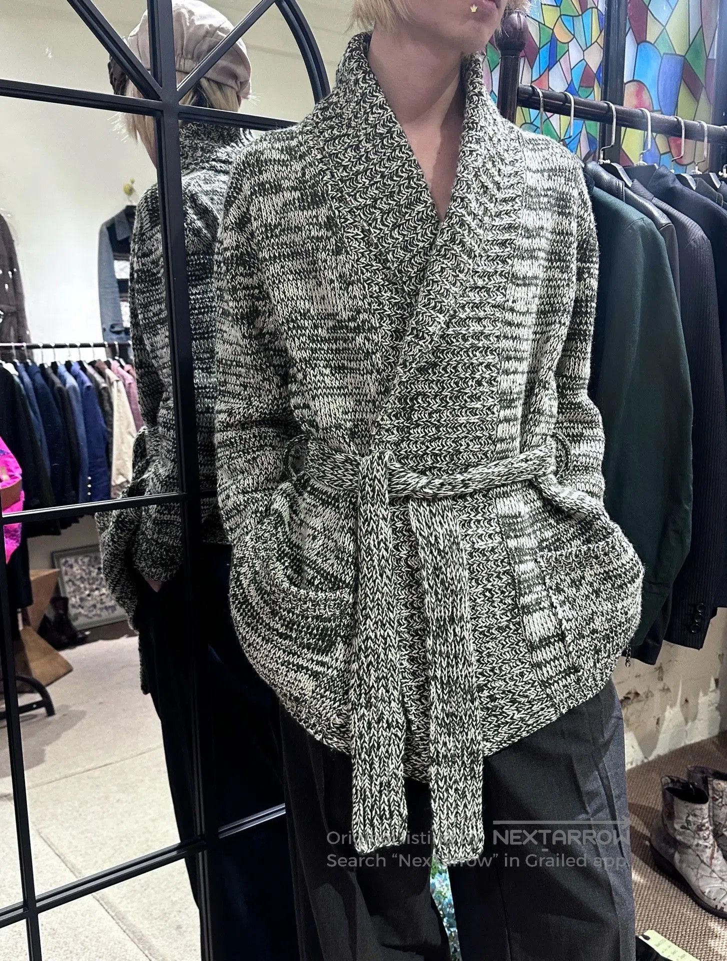Christophe Lemaire Lemaire 2000AW Knit Belted Coat. Size M / US 6-8 / IT 42-44 - 3 Thumbnail