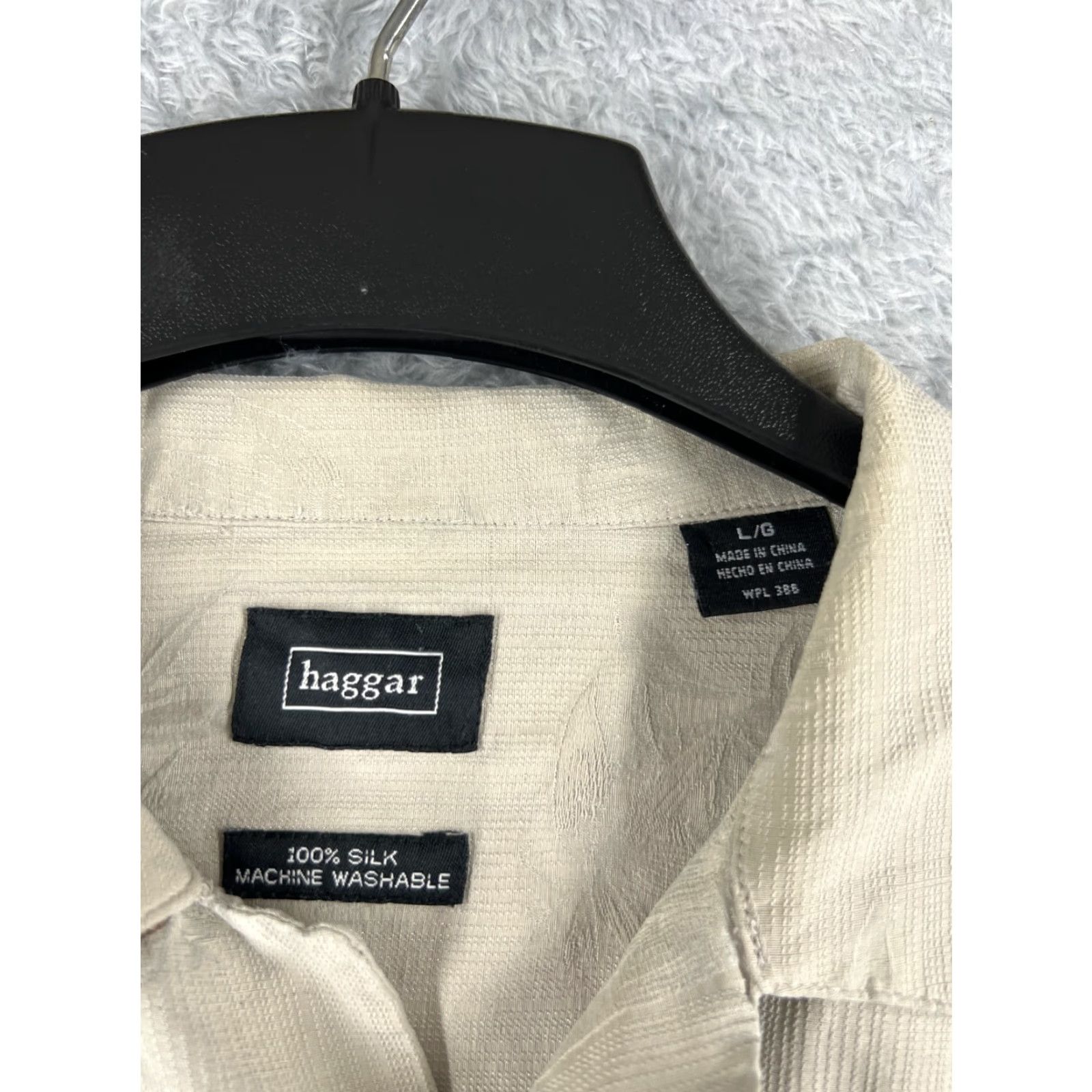 Haggar Haggar Shirt Adult Large Beige 100% Silk Button Up Pocket Floral Hawaiian Camp Size US L / EU 52-54 / 3 - 4 Thumbnail