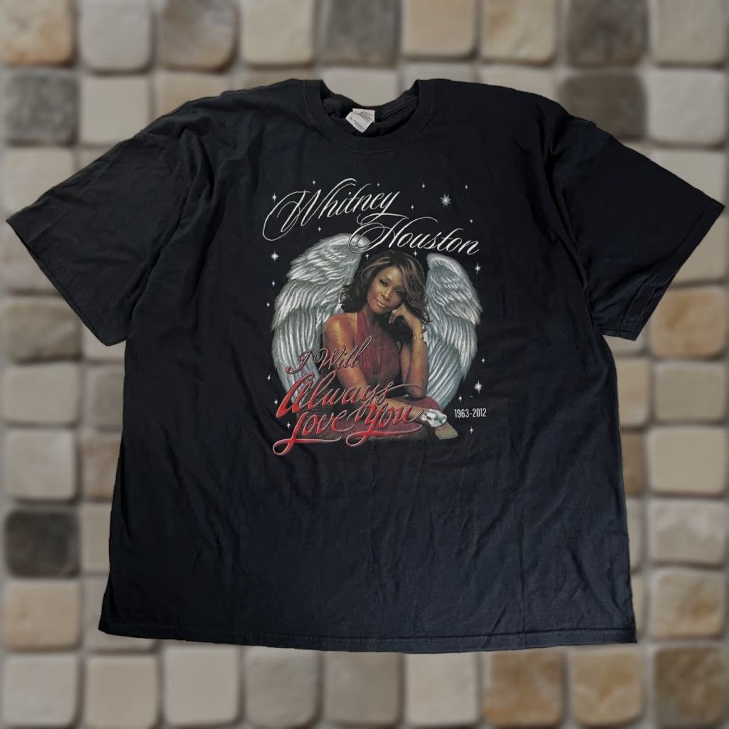 Gildan Whitney Houston Memorial 1963-2012 T-Shirt 'I Will Always Love You' Sz 4XL Shirt Men Black 90s Music Gildan Ultra Cotton Size US XXL / EU 58 / 5 - 1 Thumbnail